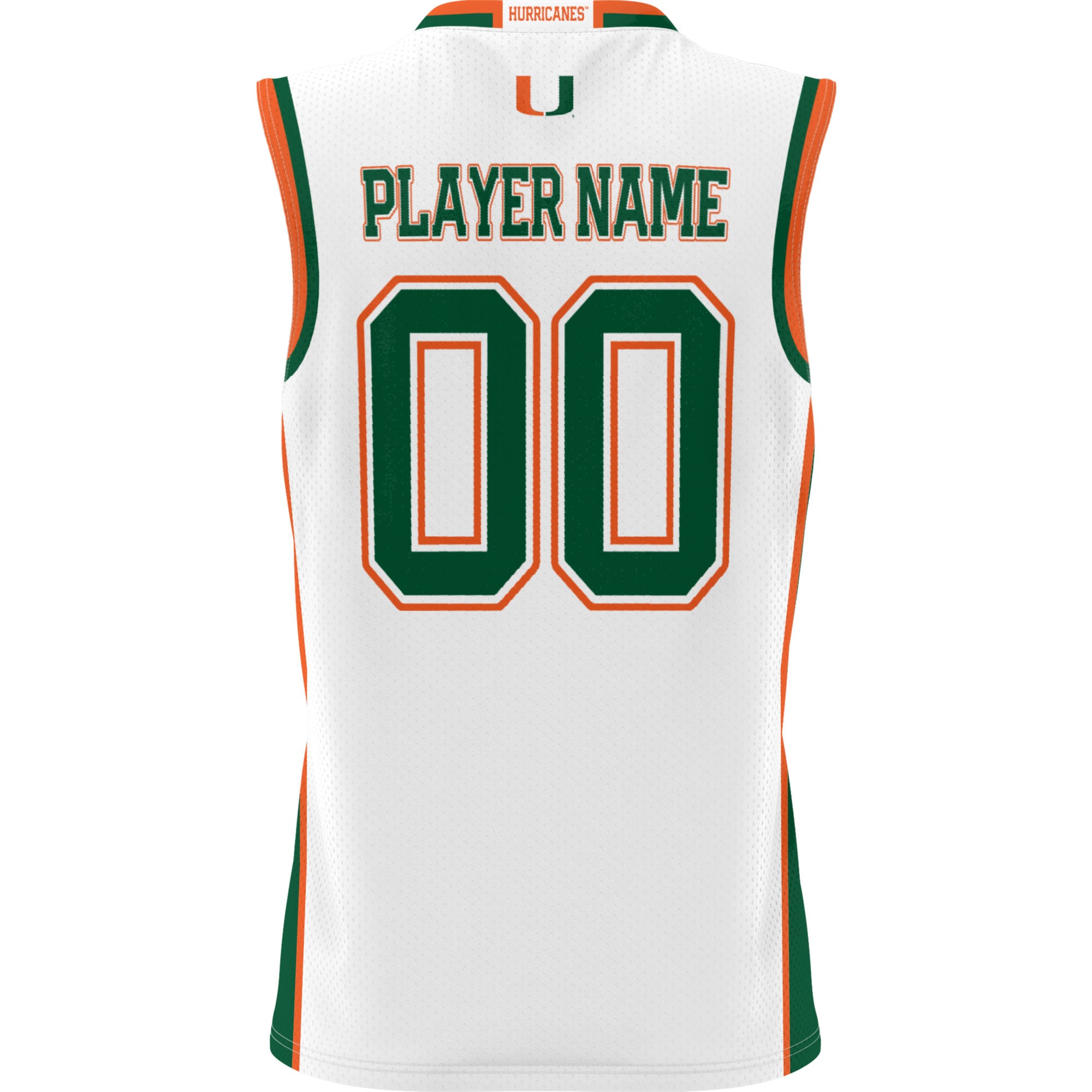 Miami Hurricanes Lightweight Men's Basketball Jersey White - back view