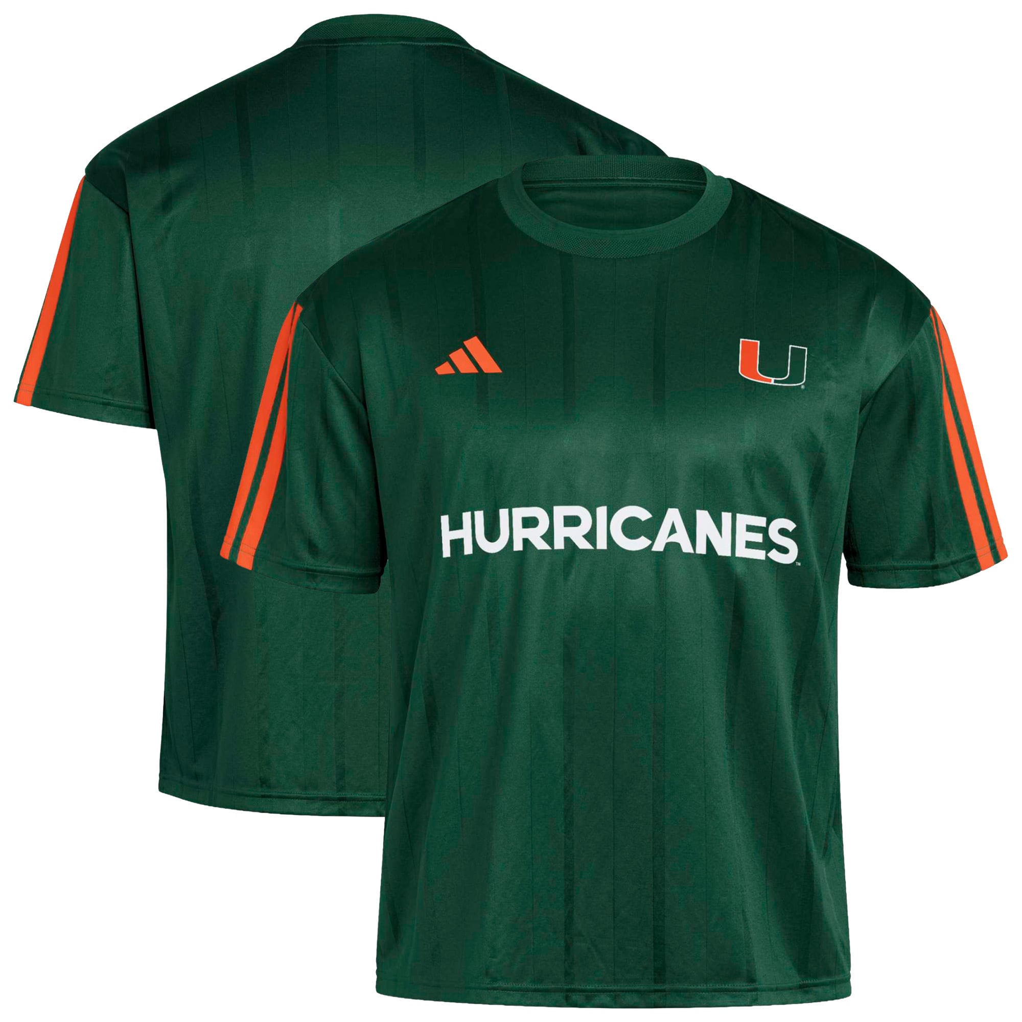 Miami Hurricanes Soccer Fashion Jersey Green - front and back view
