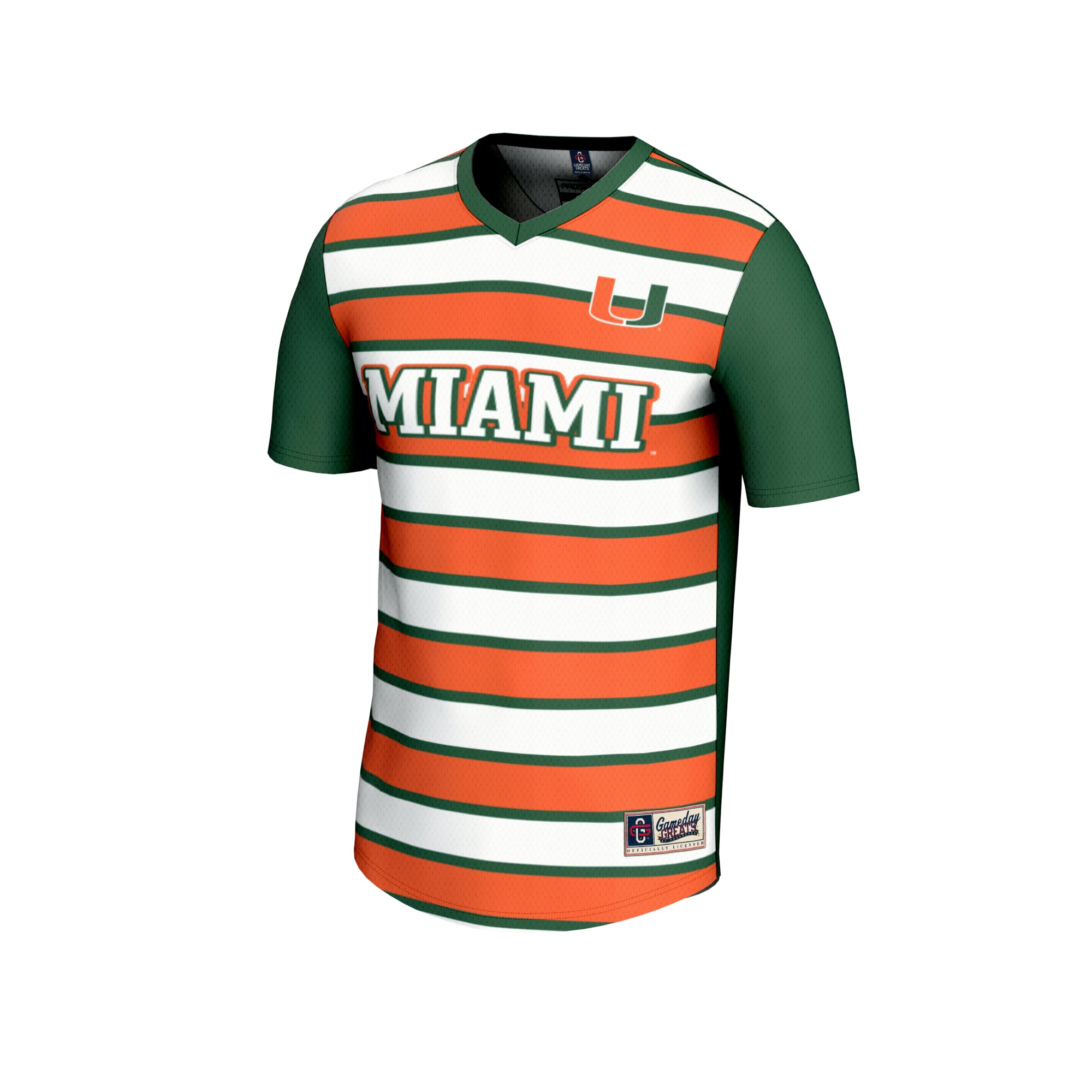 Miami Hurricanes Unisex Collegiate Women's Soccer Lightweight Fashion Jersey Green - front view