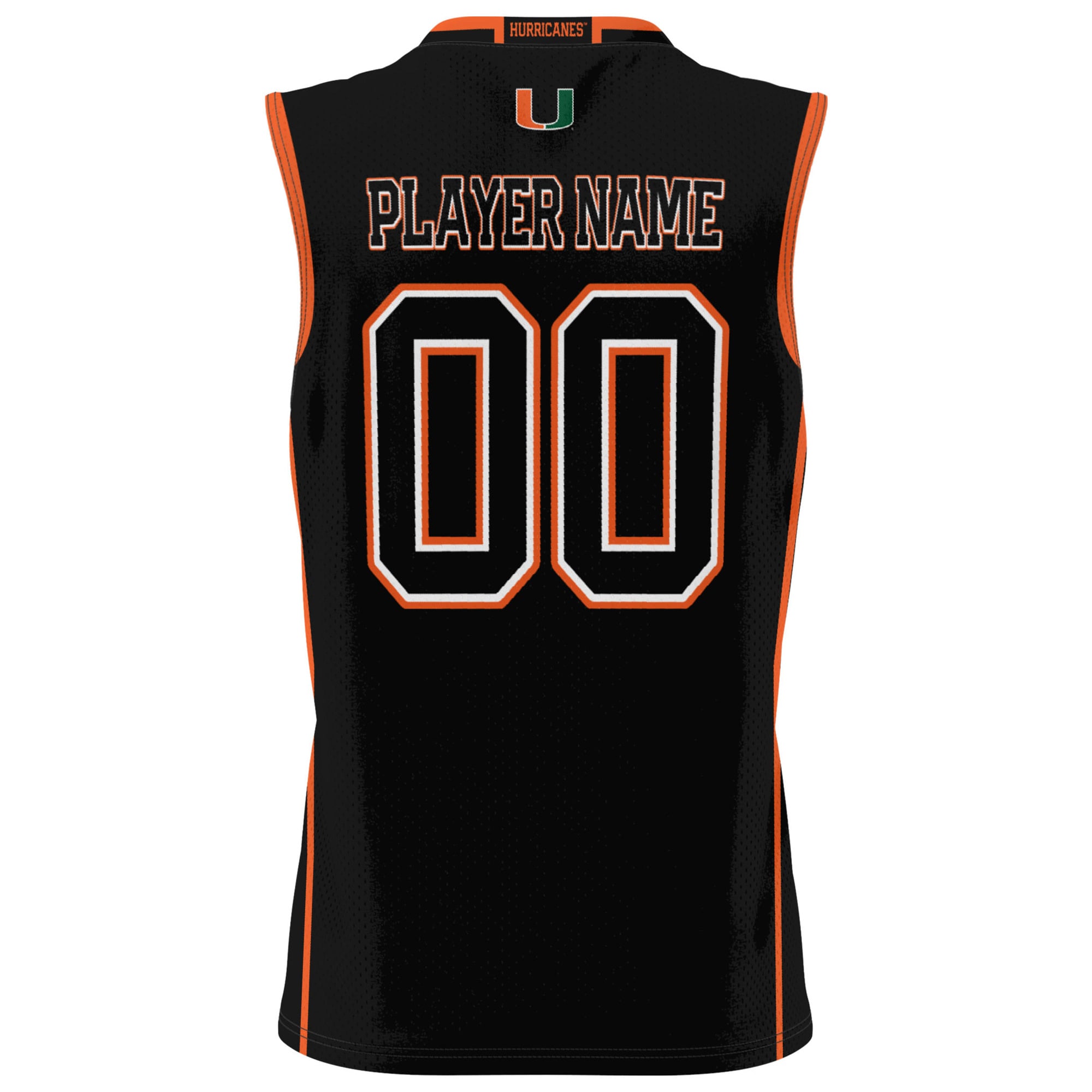 Miami Hurricanes Unisex Lightweight Women's Basketball Jersey Black - back view