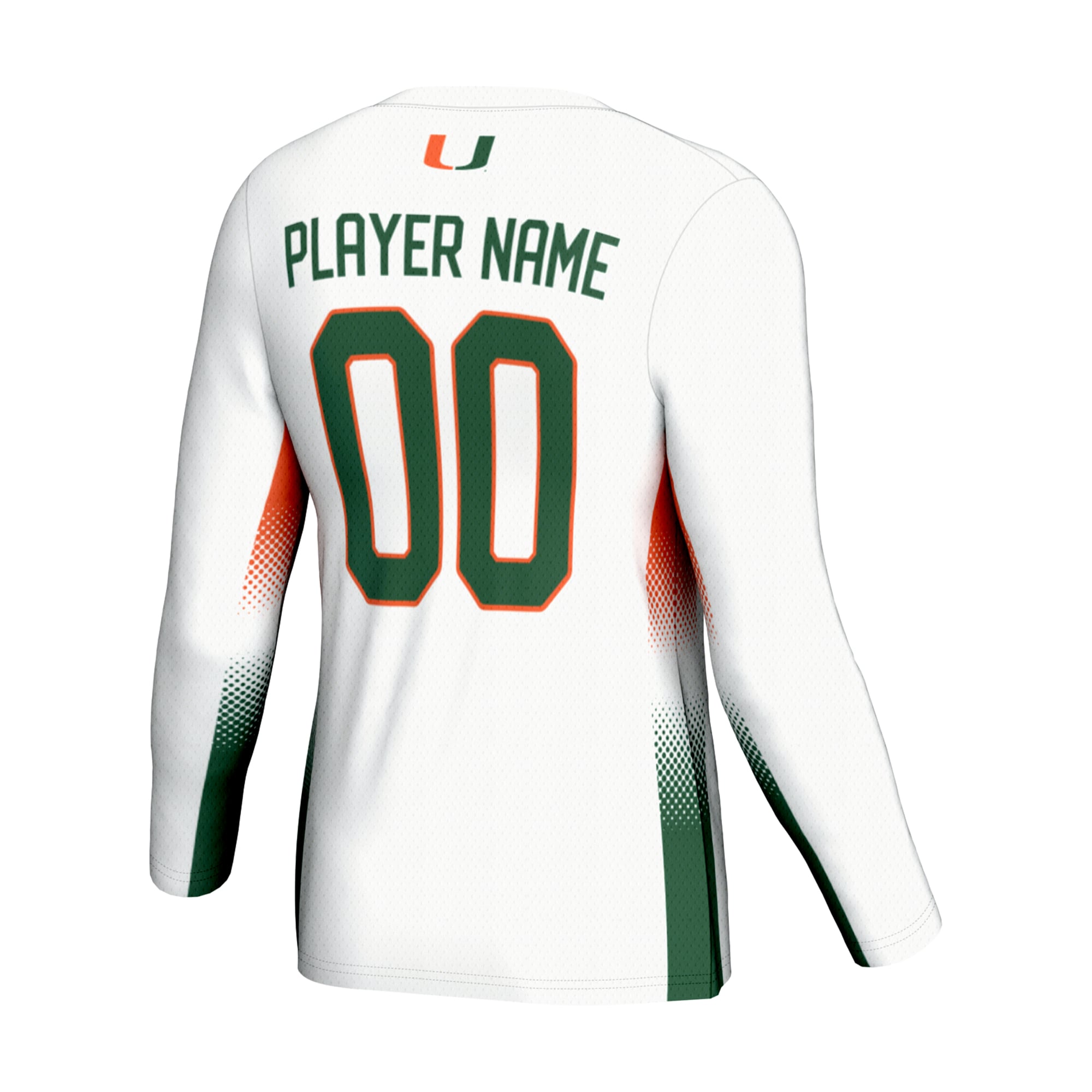 Miami Hurricanes Unisex Lightweight Volleyball Jersey White - back view