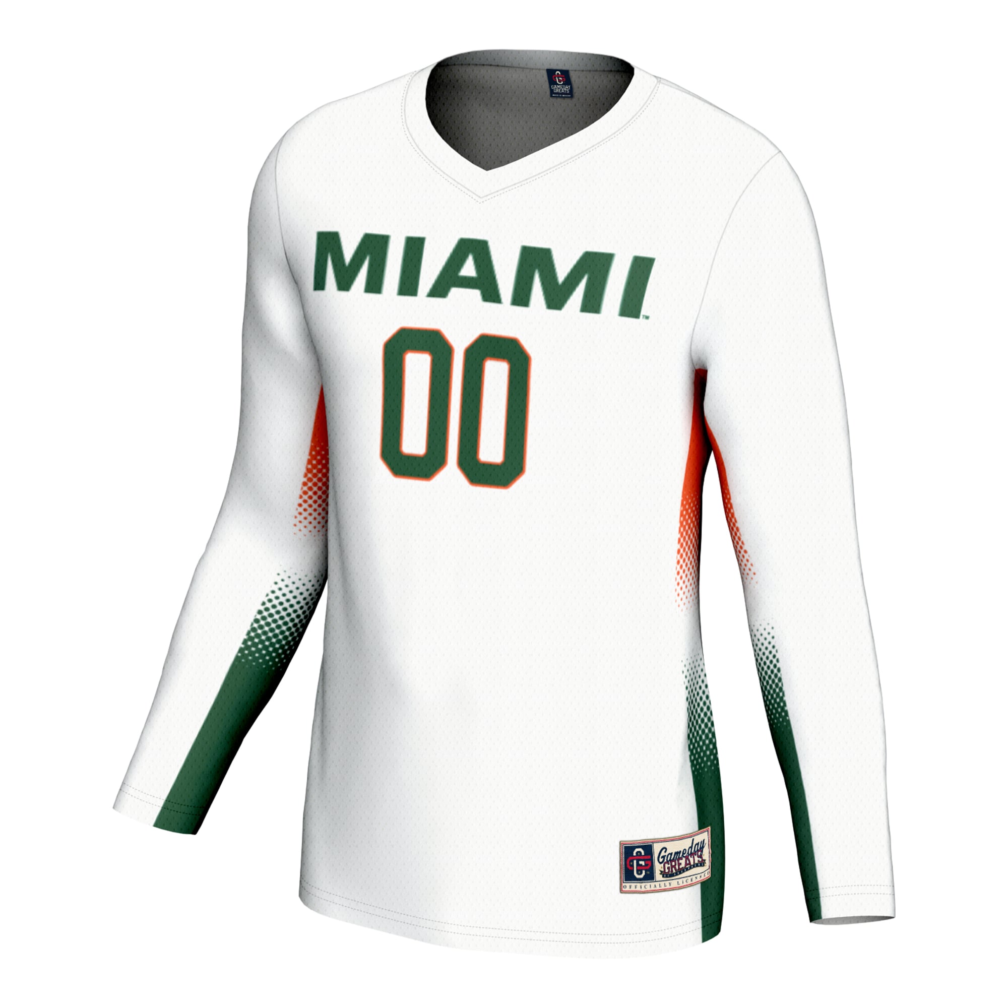 Miami Hurricanes Unisex Lightweight Volleyball Jersey White - front view