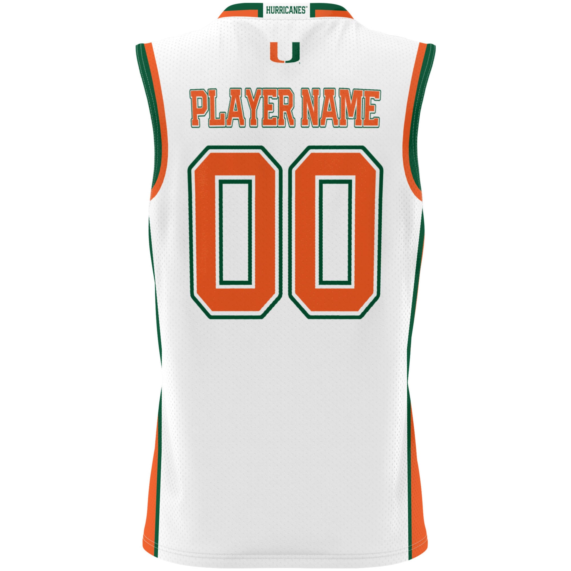 Miami Hurricanes Unisex Lightweight Women's Basketball Jersey White - back view