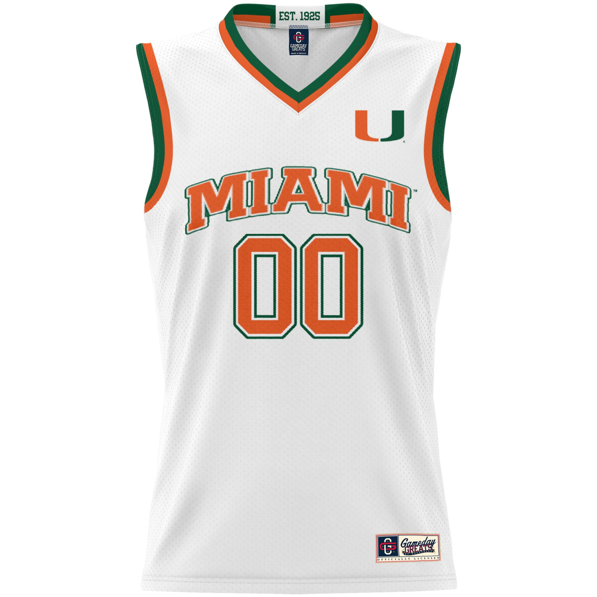 Miami Hurricanes Youth Lightweight Women's Basketball Jersey White - front view