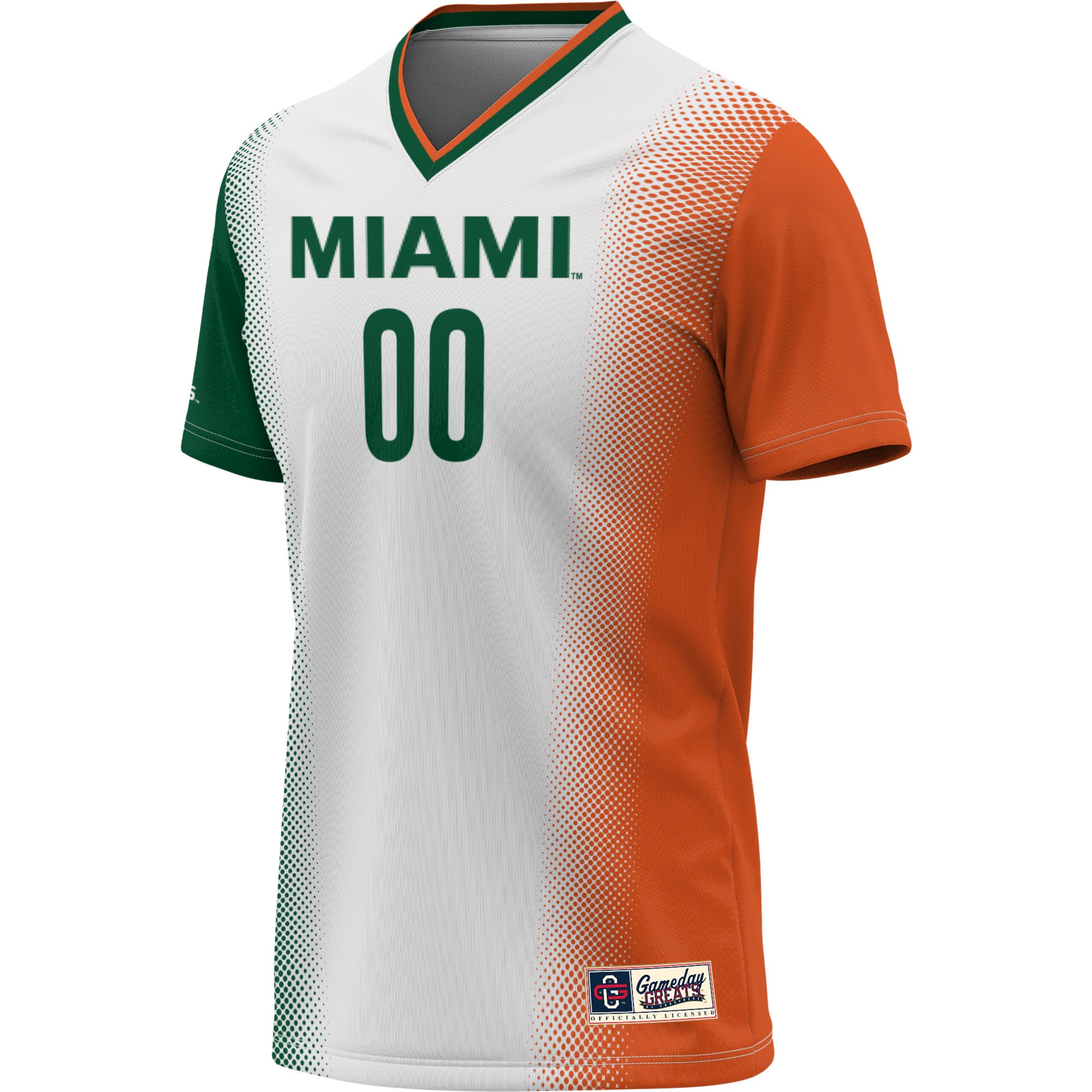 Miami Hurricanes Youth Lightweight Women's Soccer Jersey White - front view