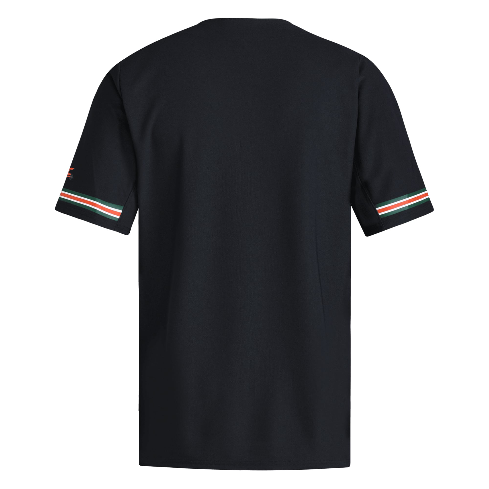 Miami Hurricanes V-Neck Baseball Jersey Black - back view
