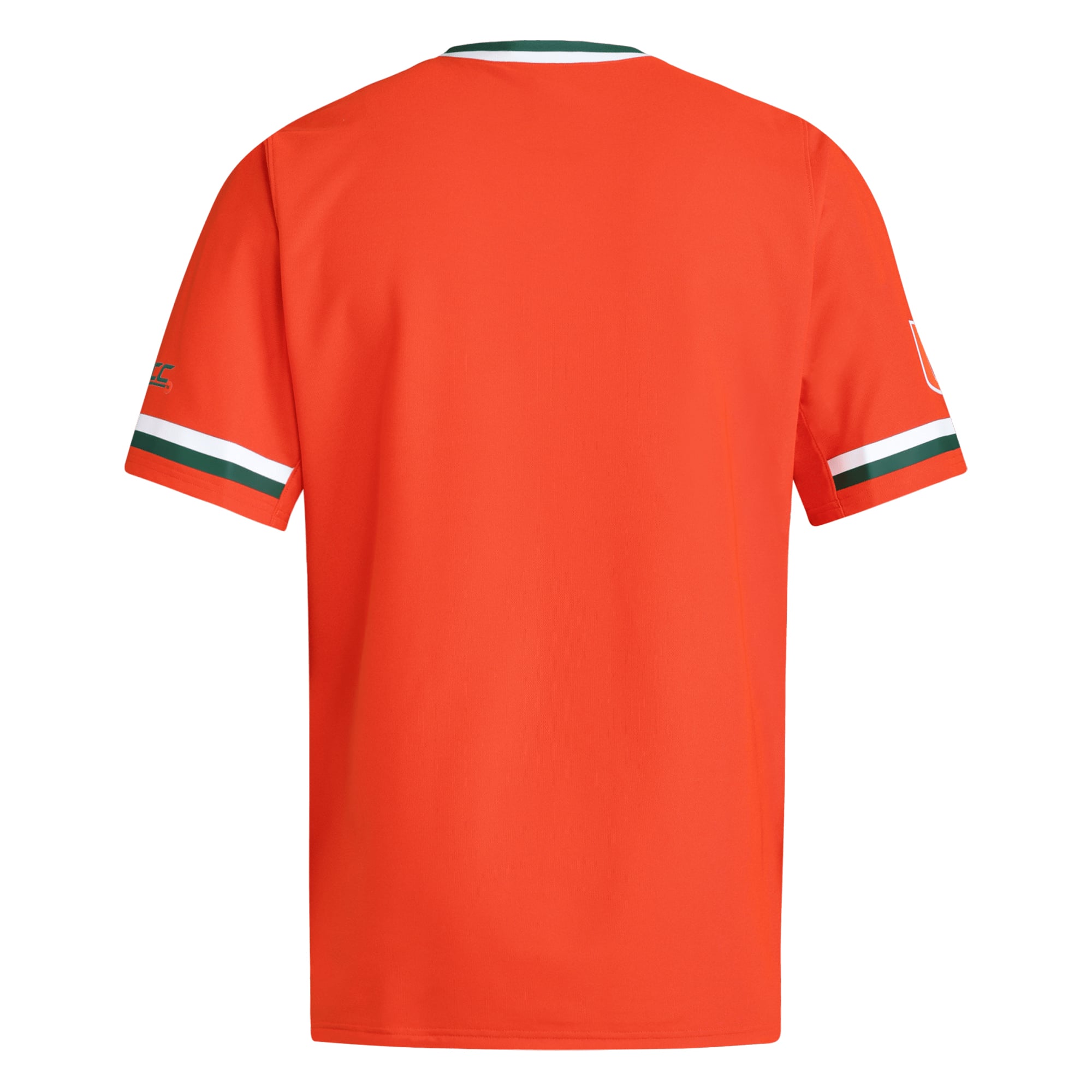 Miami Hurricanes V-Neck Baseball Jersey Orange - back view