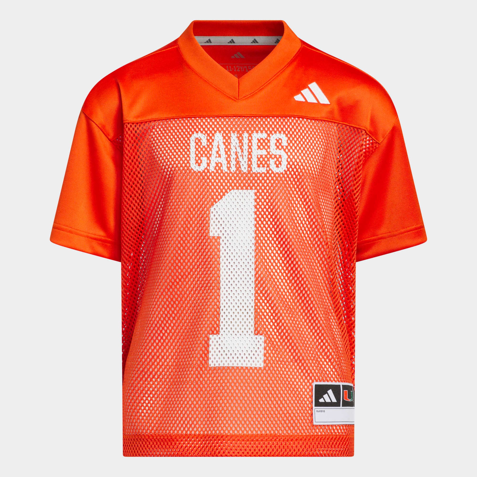 Miami Hurricanes Youth Tailgate Jersey Orange - front and back view