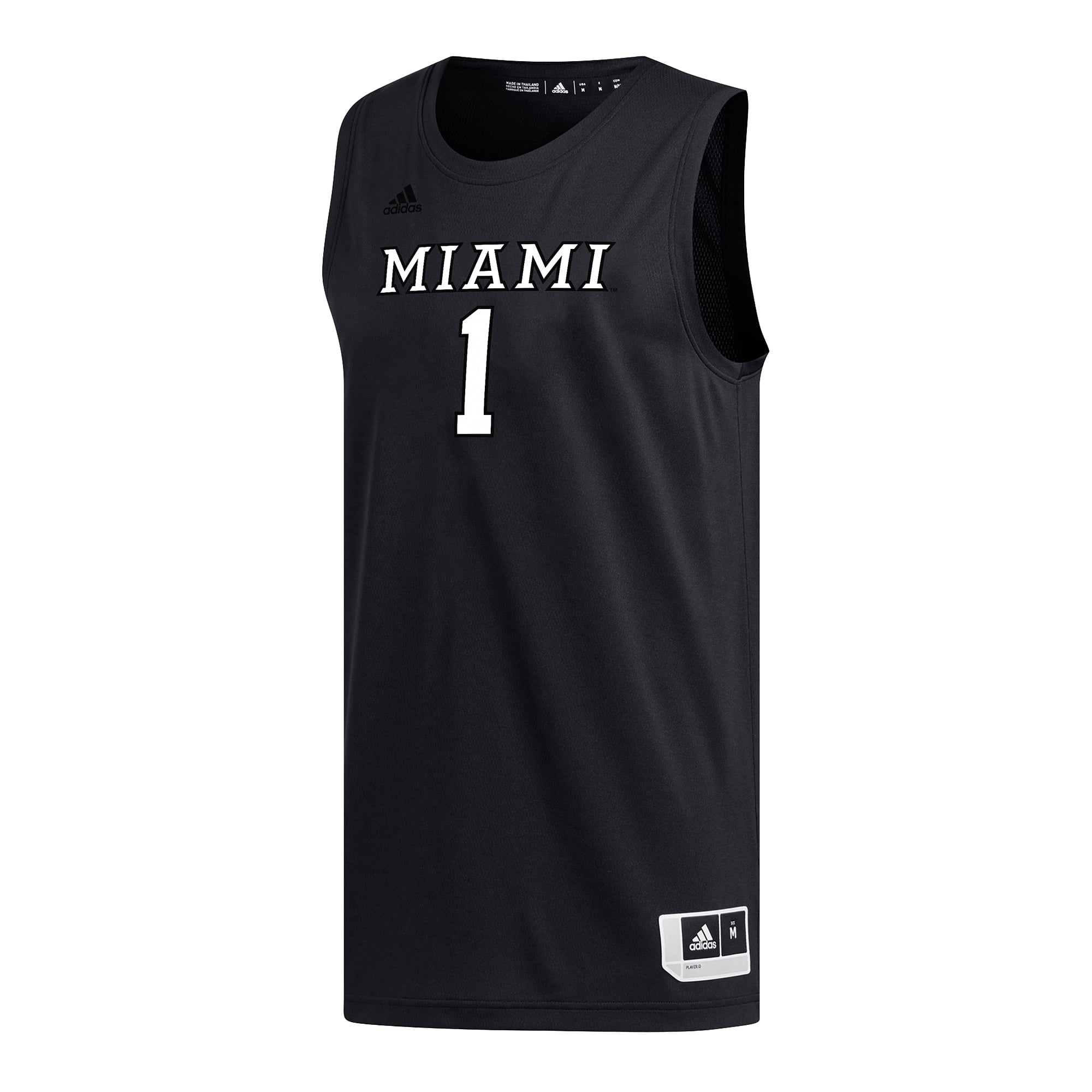 #1 Miami University RedHawks Basketball Jersey Black - front view