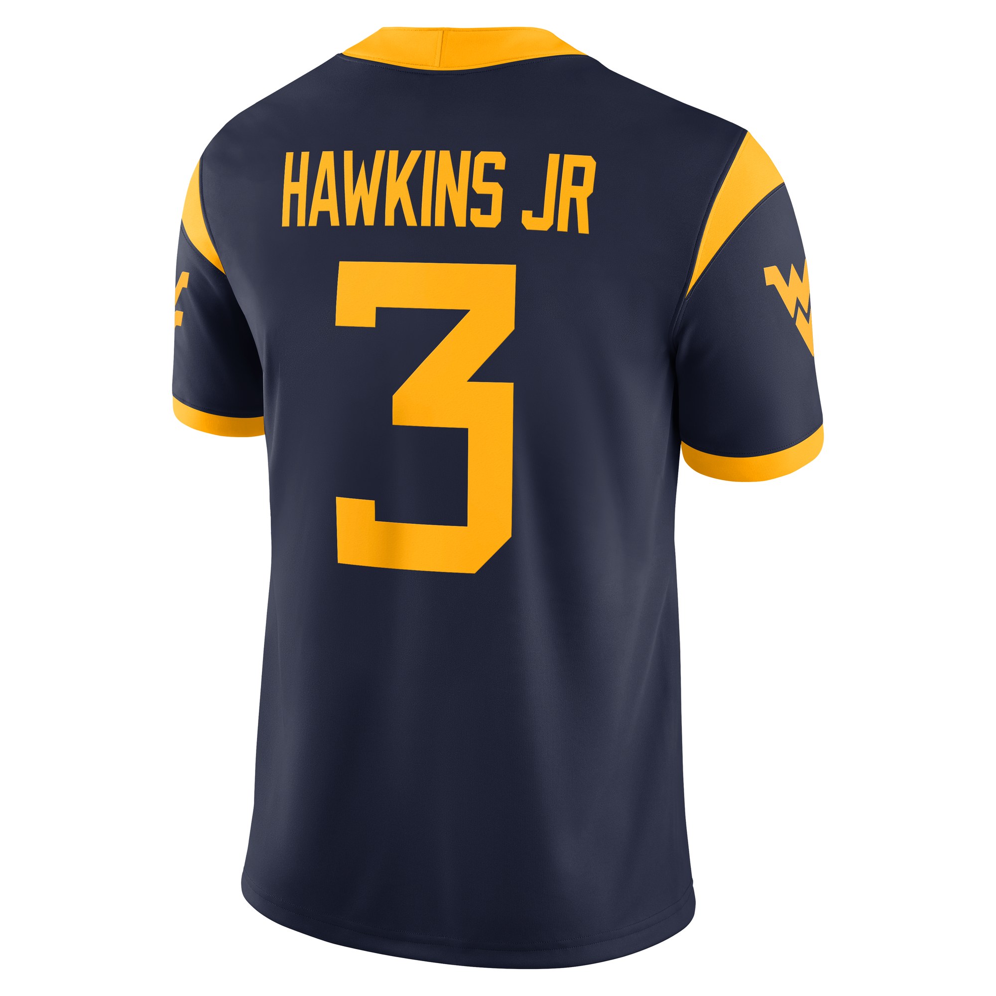 Michael Hawkins Jr. West Virginia Mountaineers Football Jersey Navy - back view