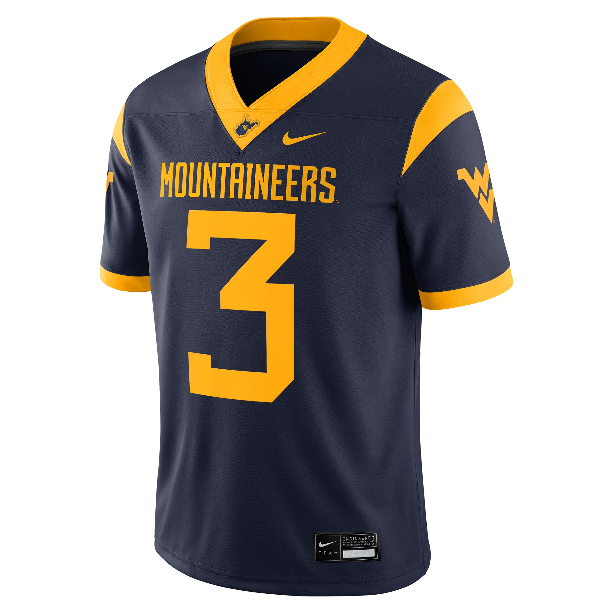 Michael Hawkins Jr. West Virginia Mountaineers Football Jersey Navy - front view