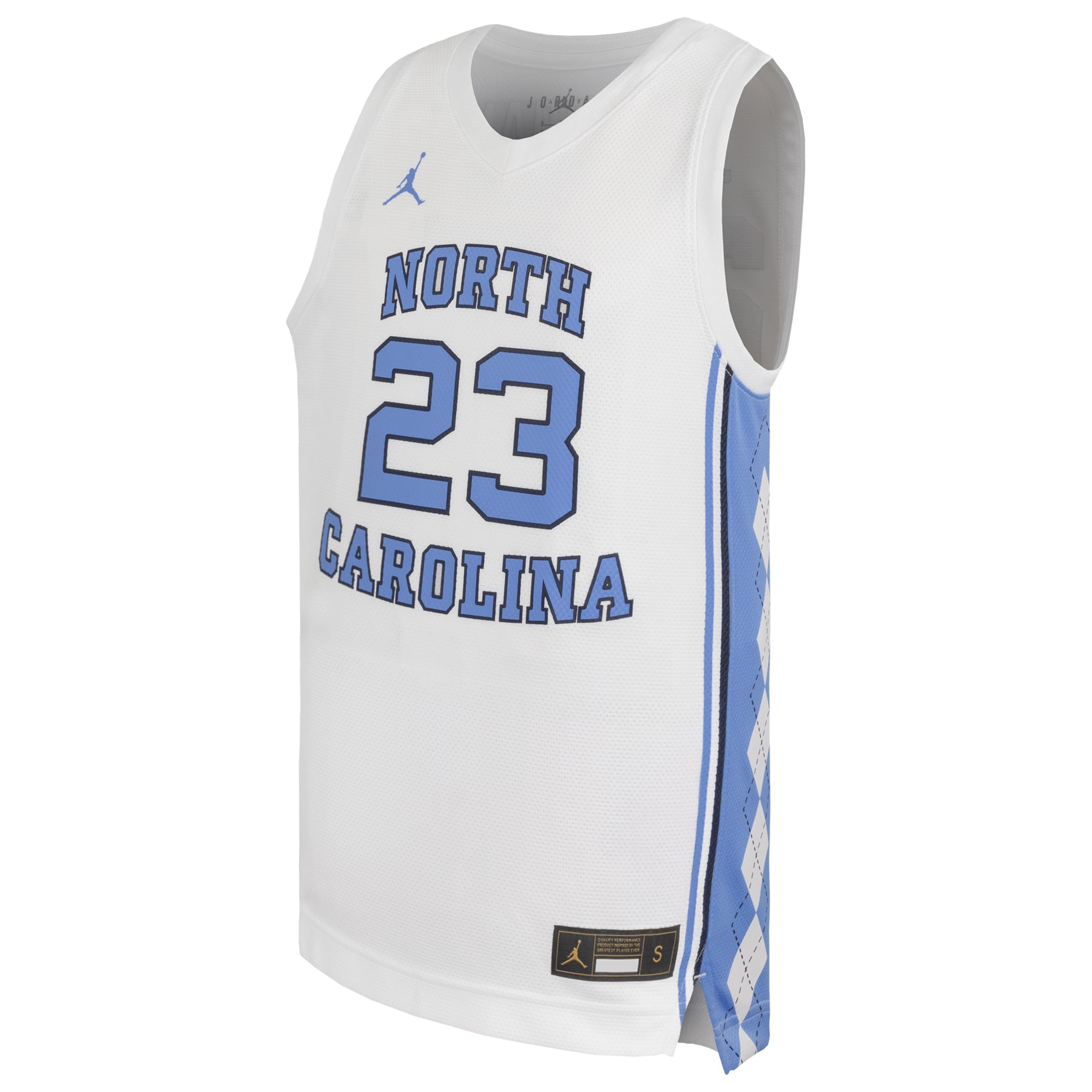 Michael Jordan North Carolina Tar Heels Youth Basketball Jersey White - front view