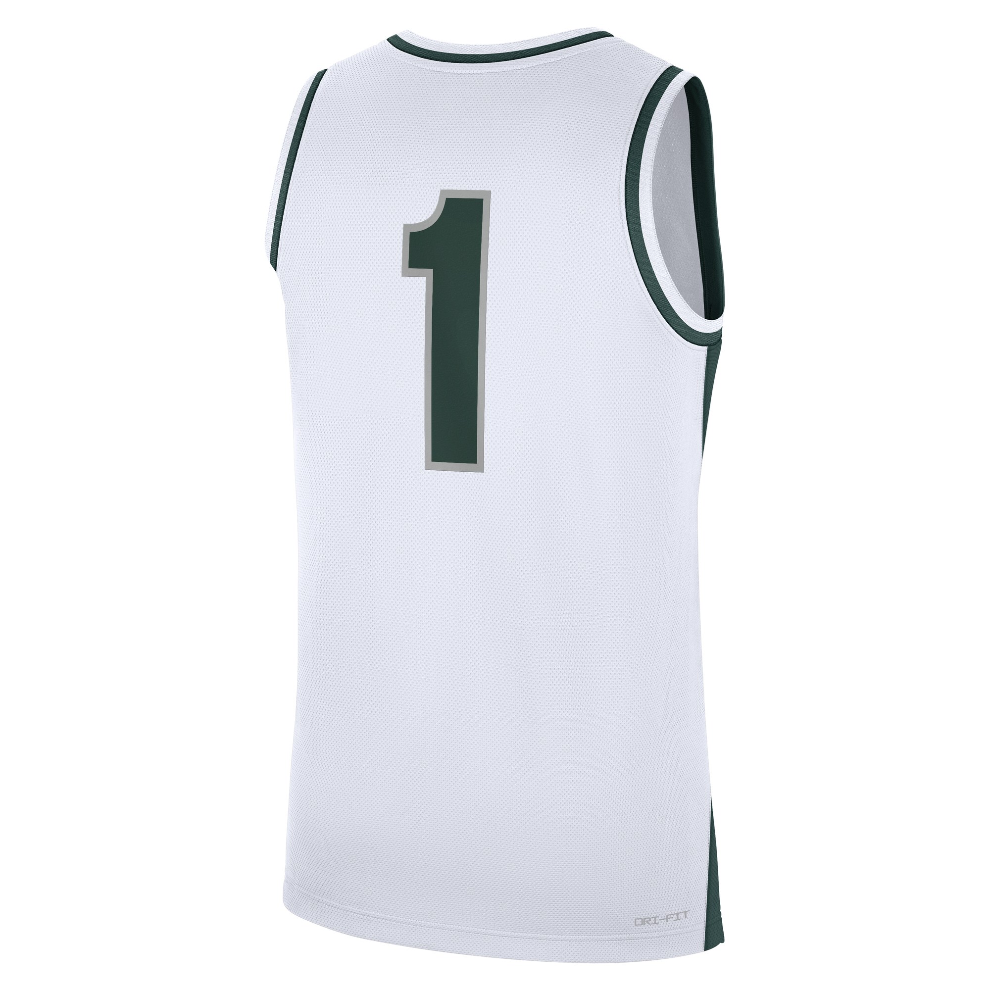 Michigan State Spartans #1 Alternate Basketball Jersey White - back view