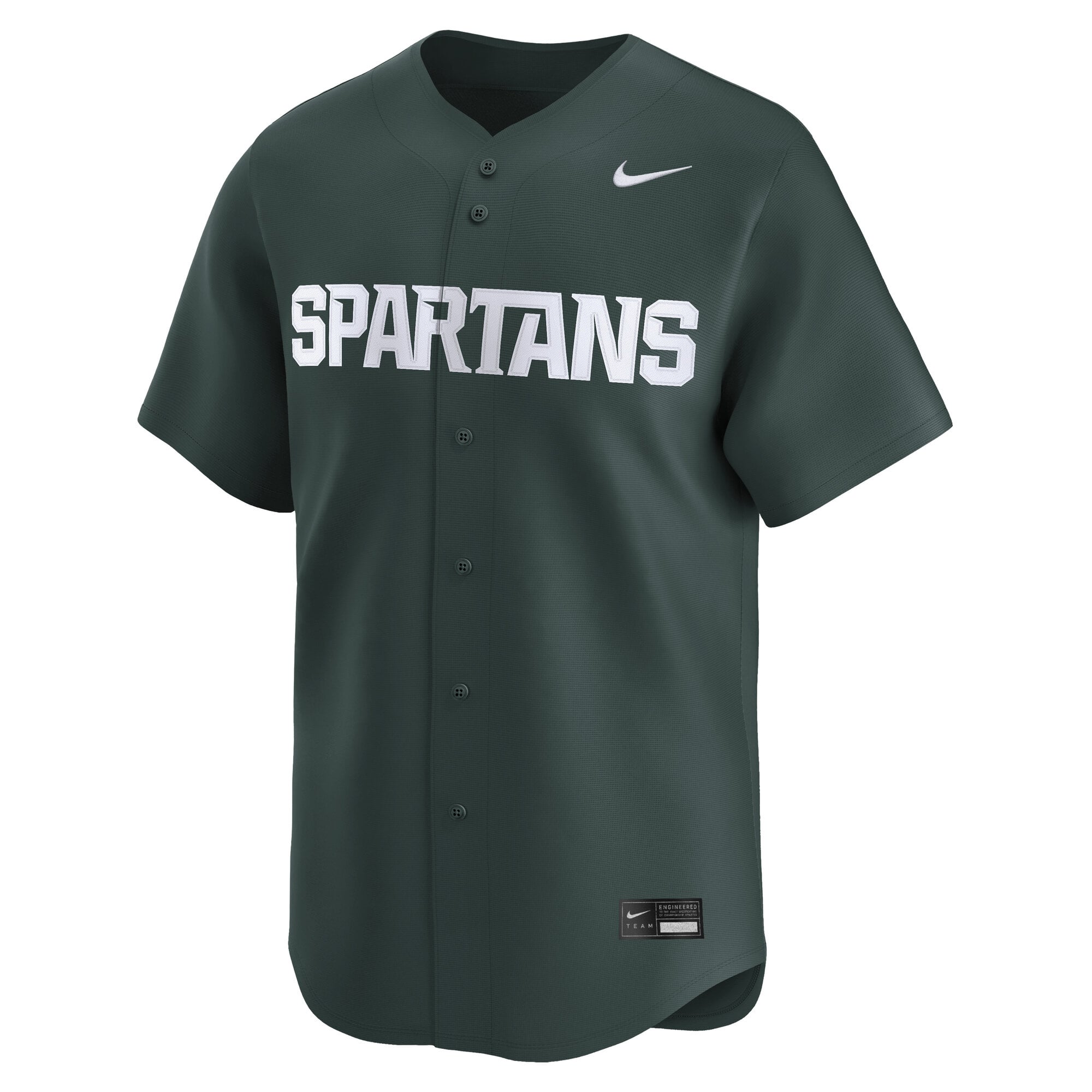 Michigan State Spartans Baseball Jersey Green - front view