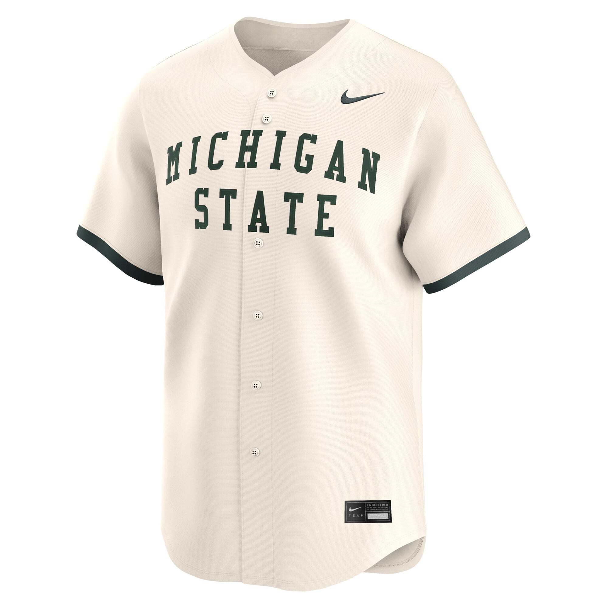 Michigan State Spartans Baseball Jersey Natural - front view