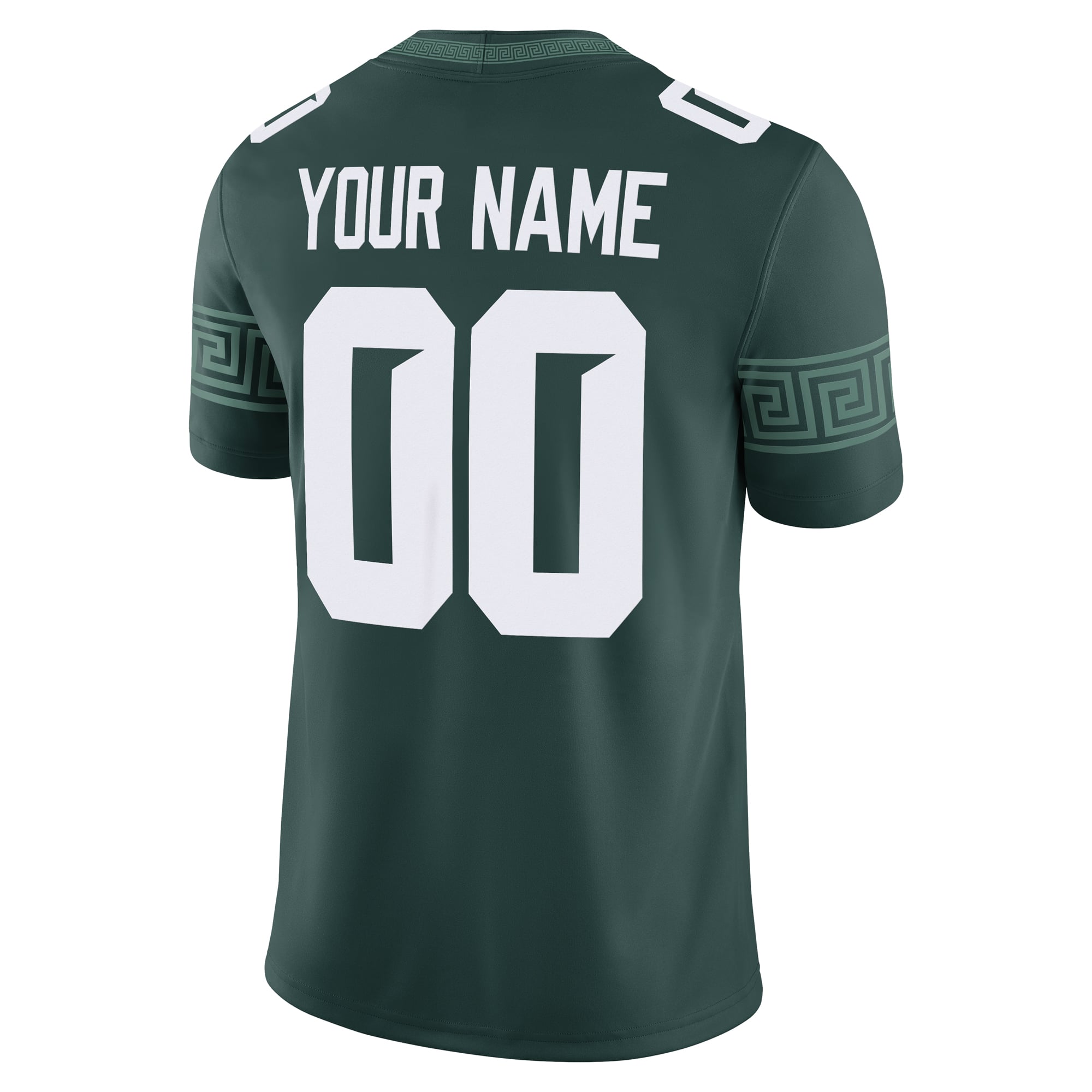 Michigan State Spartans Custom Football Jersey Green - back view