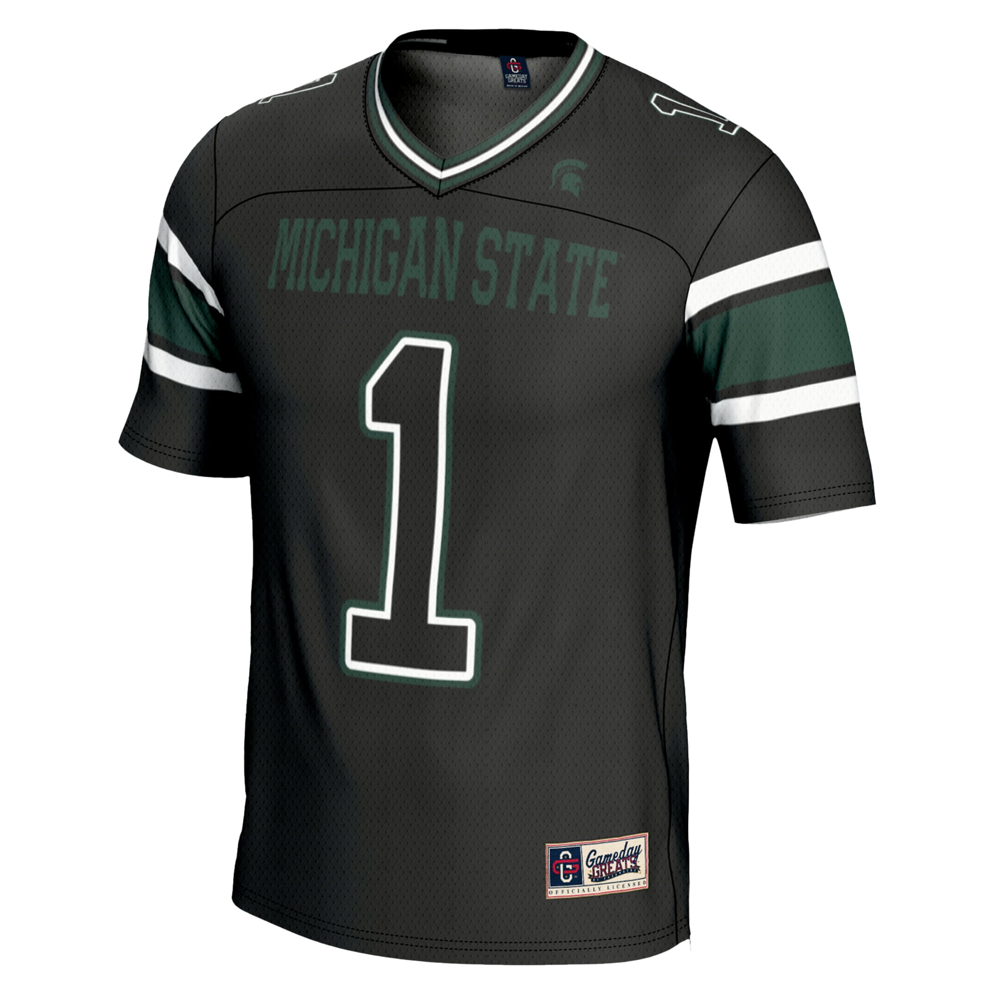 #1 Michigan State Spartans Endzone Football Jersey Black - back view