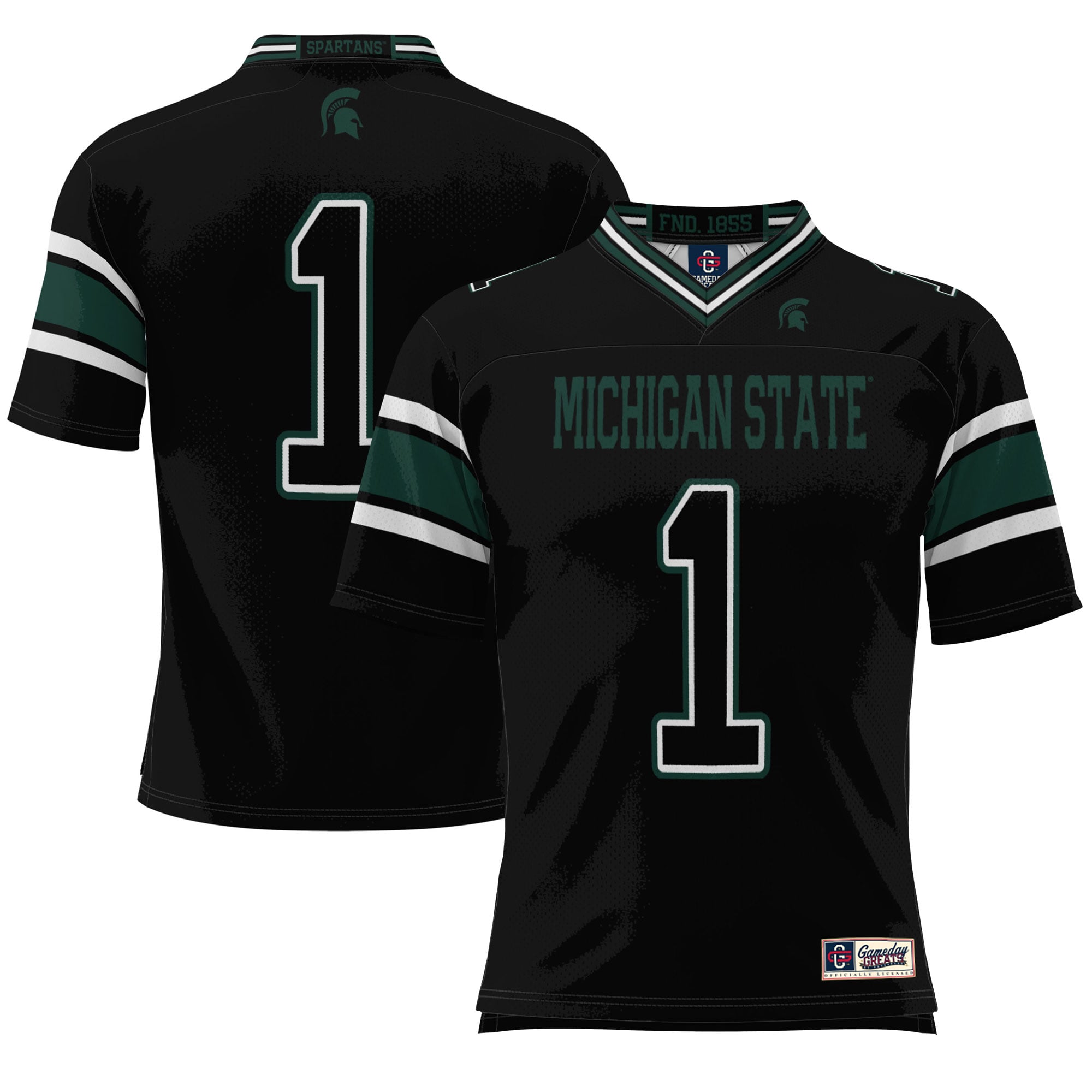 #1 Michigan State Spartans Endzone Football Jersey Black - front view