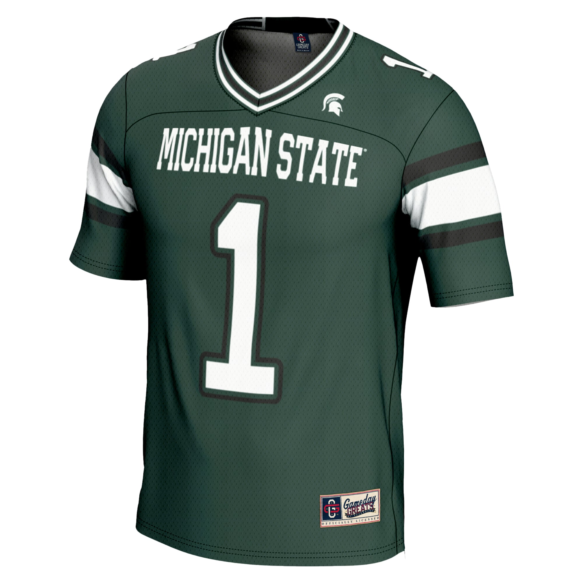 #1 Michigan State Spartans Endzone Football Jersey Green - back view