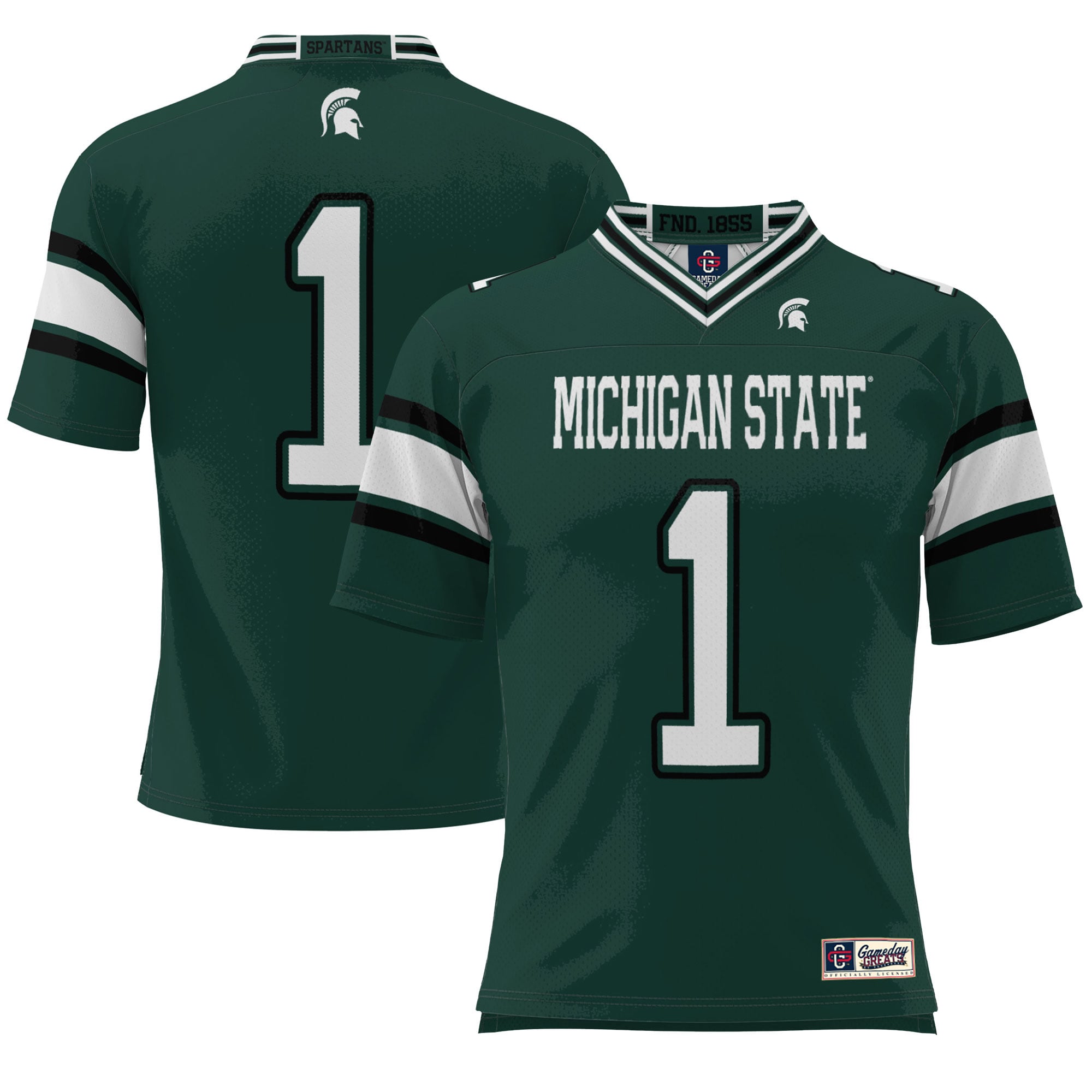 #1 Michigan State Spartans Endzone Football Jersey Green - front view