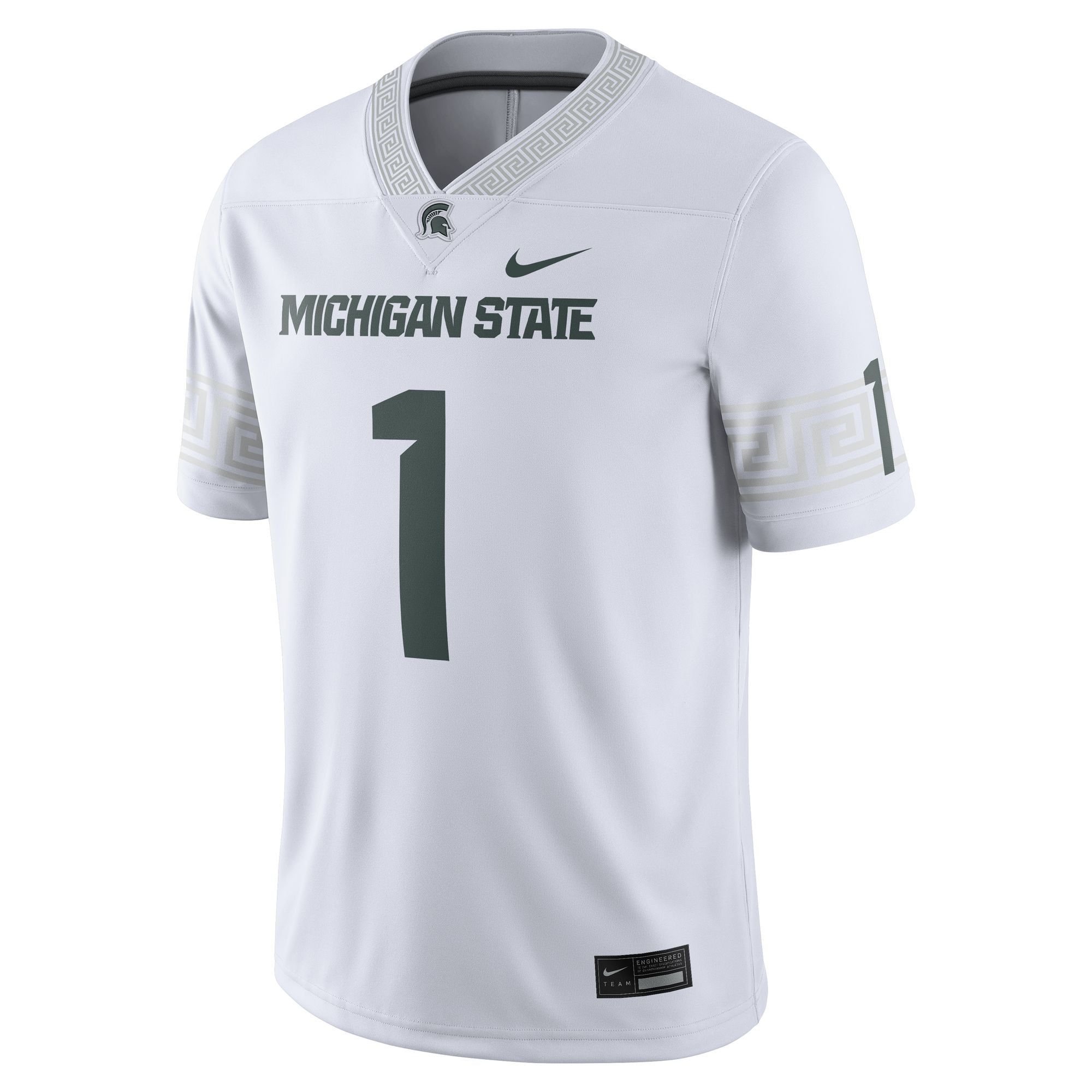 #1 Michigan State Spartans Football Jersey White - front view