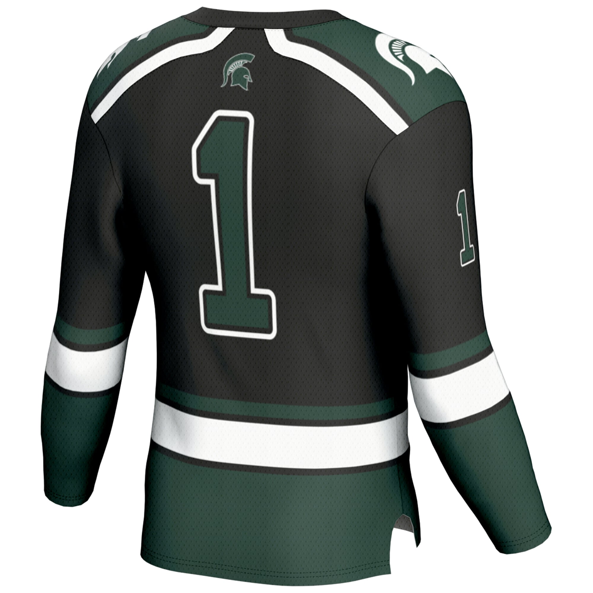 #1 Michigan State Spartans Hockey Jersey Black - back view