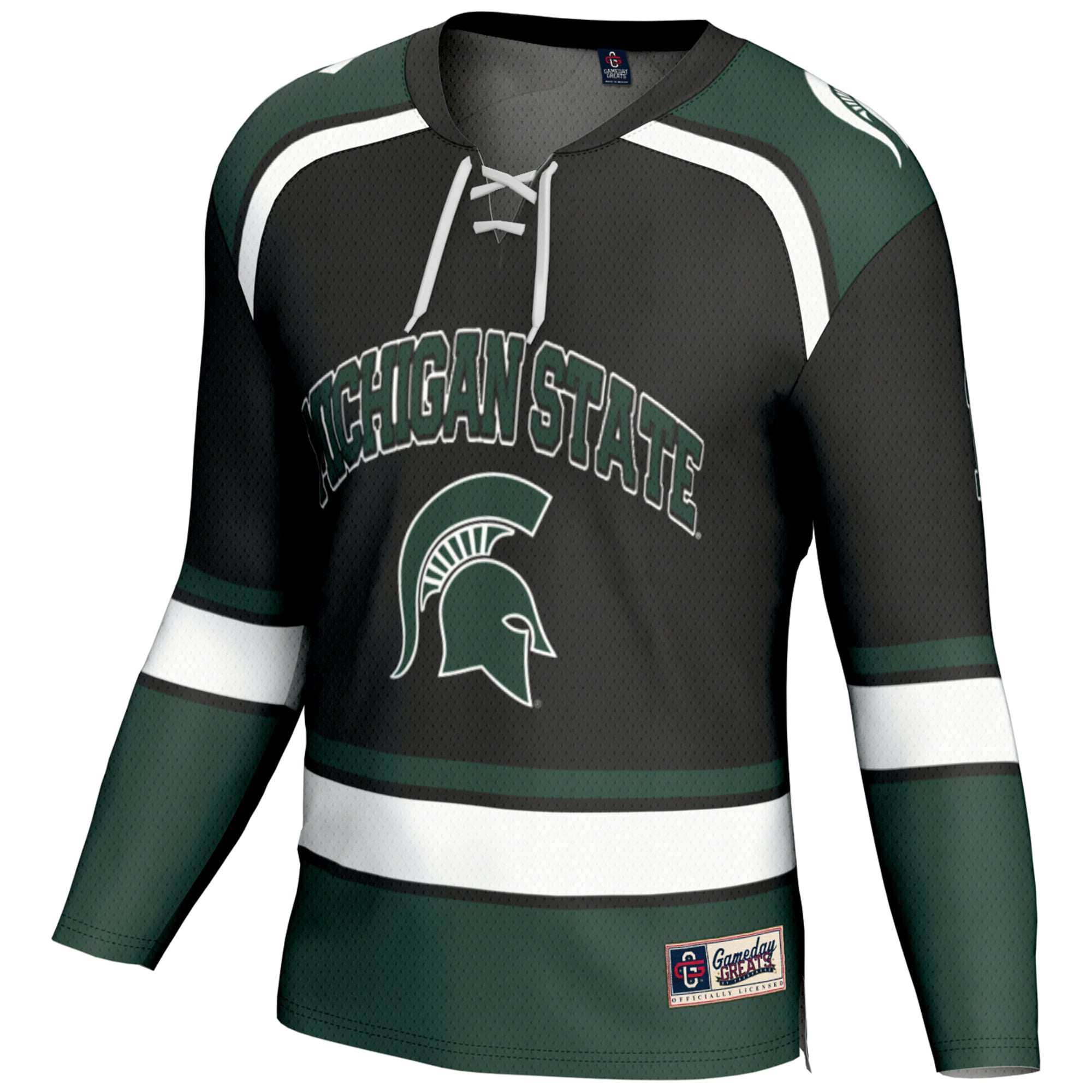 #1 Michigan State Spartans Hockey Jersey Black - front view