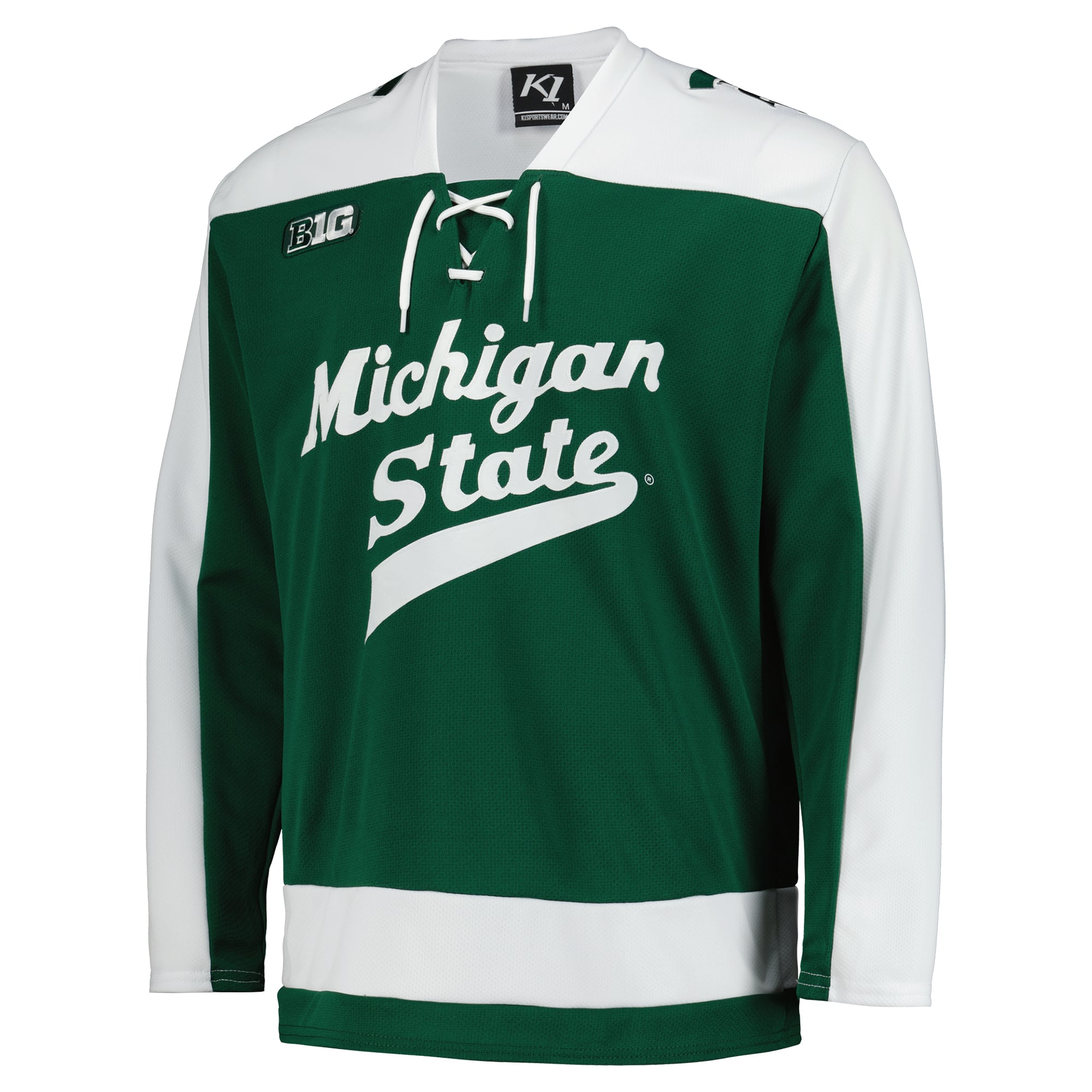 Michigan State Spartans Hockey Jersey Green - front view