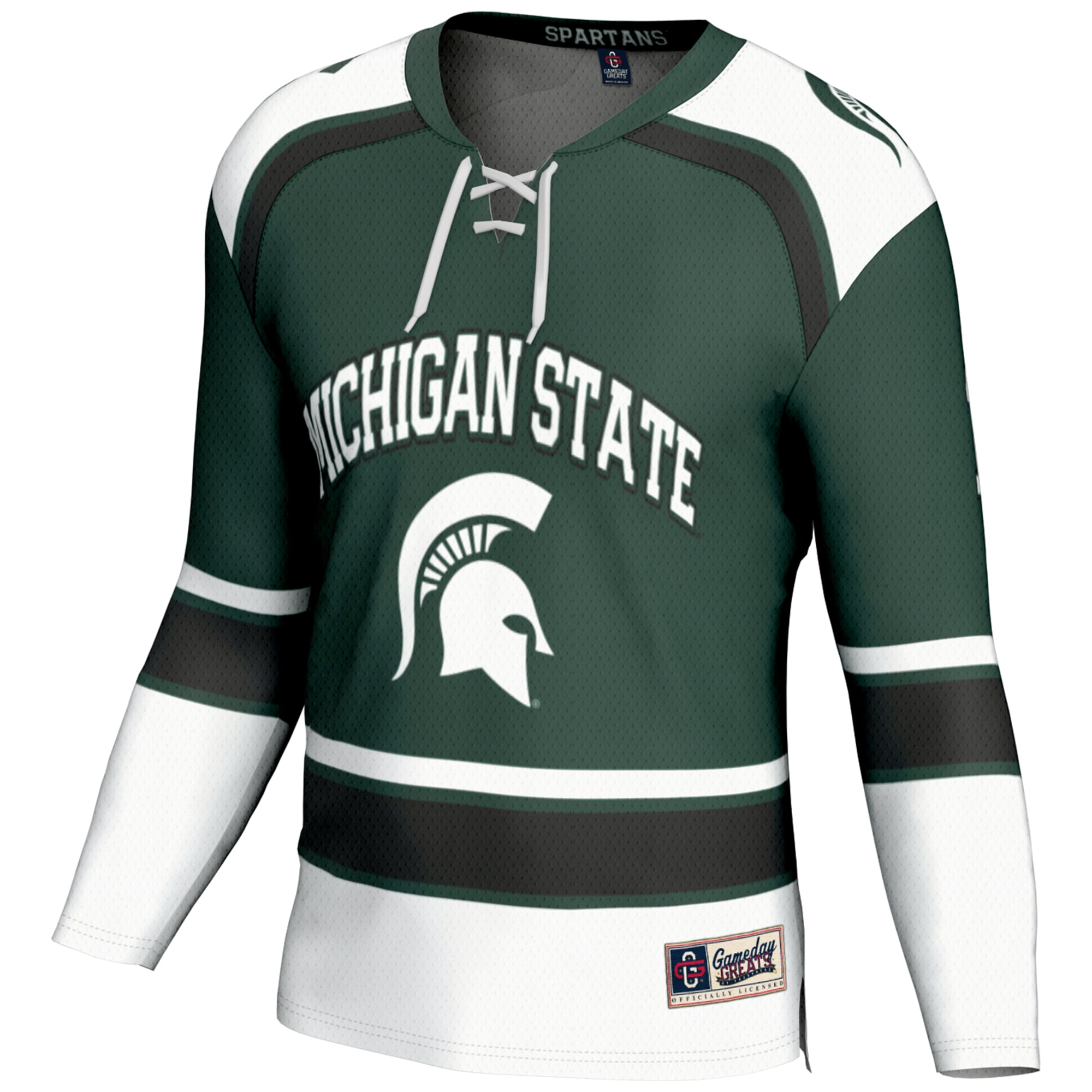 #1 Michigan State Spartans Hockey Jersey Green - front view