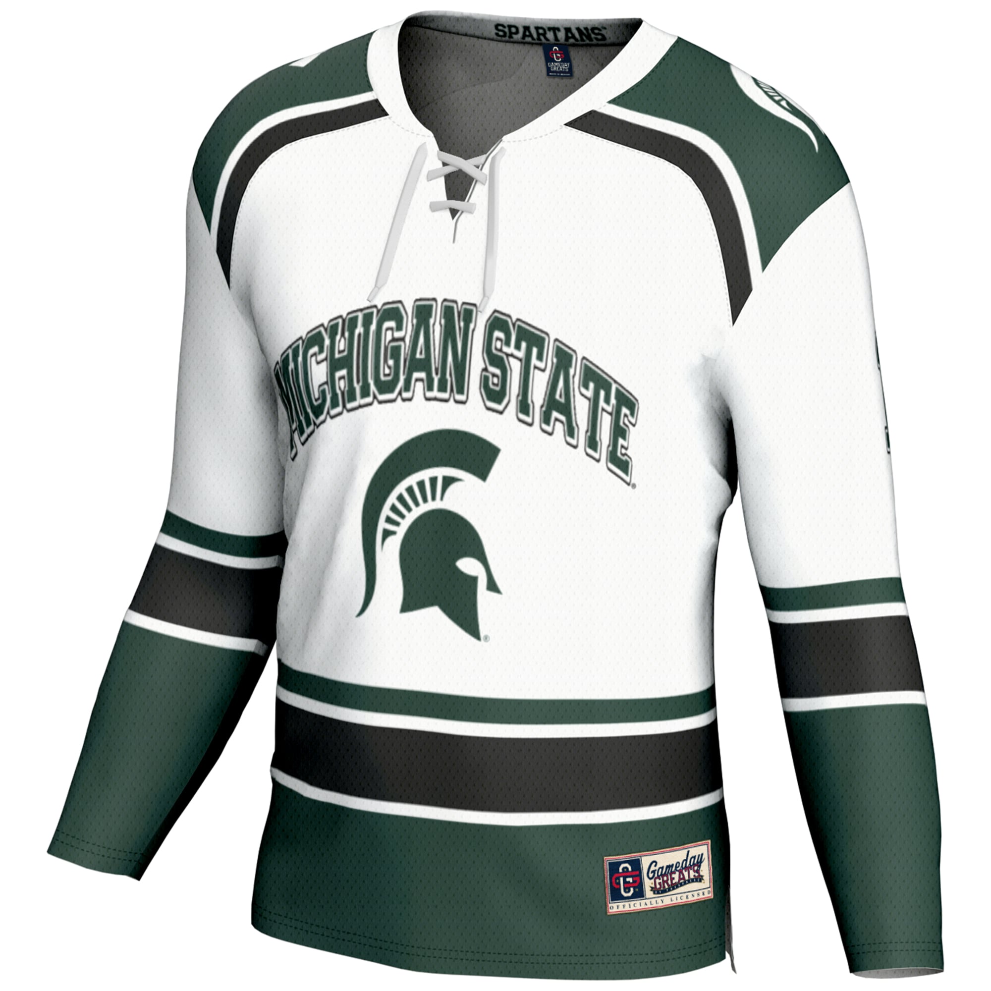 #1 Michigan State Spartans Hockey Jersey White - front view