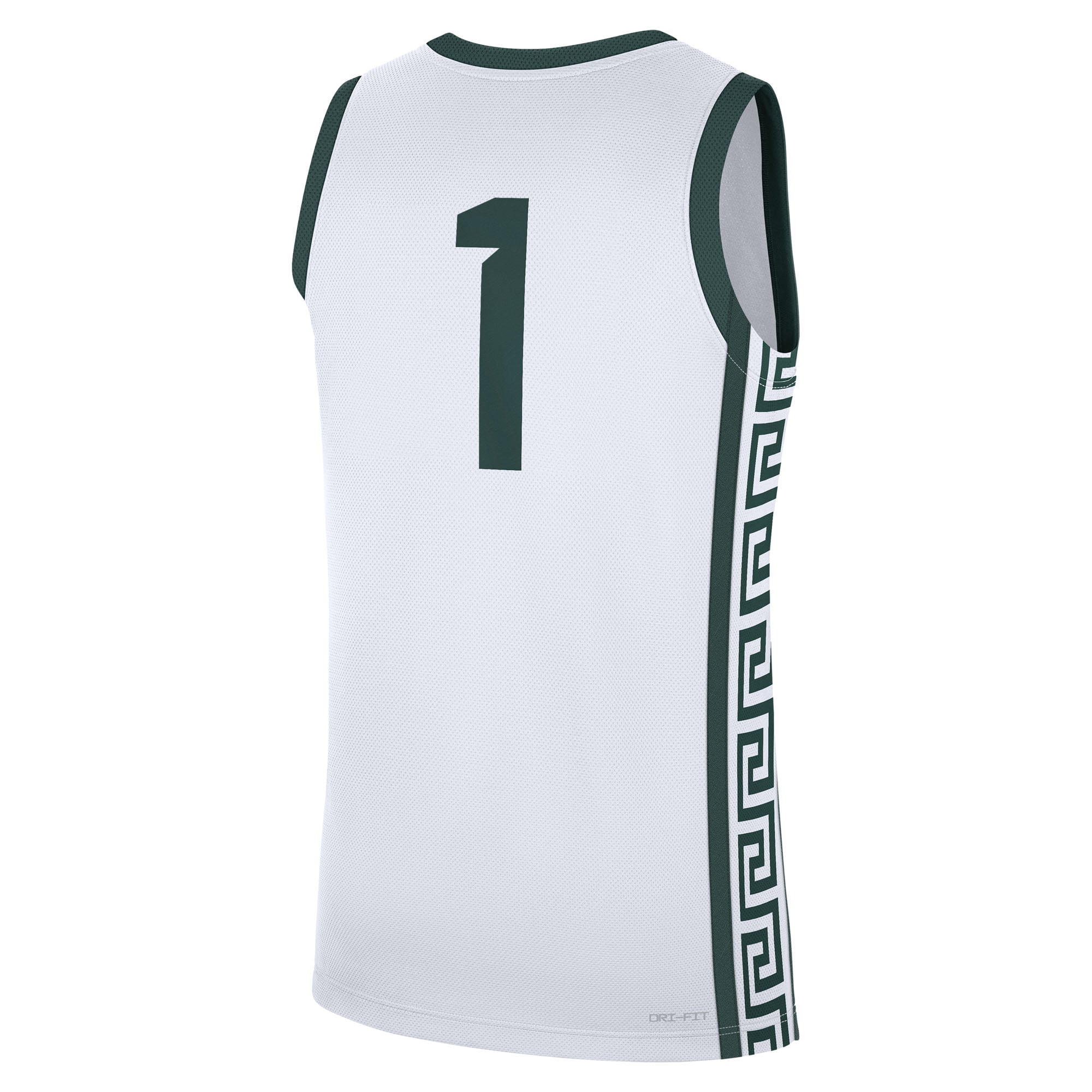 #1 Michigan State Spartans Home Jersey White - back view