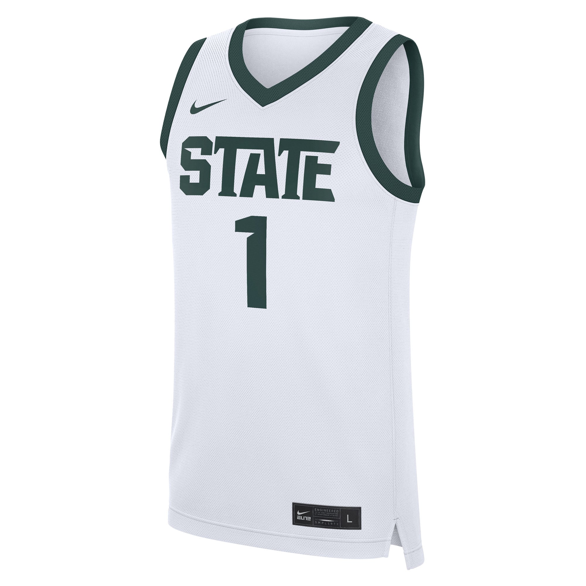 #1 Michigan State Spartans Home Jersey White - front view