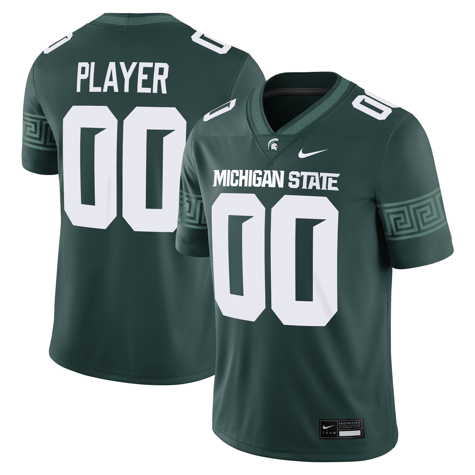 Michigan State Spartans Jersey Green - front and back view