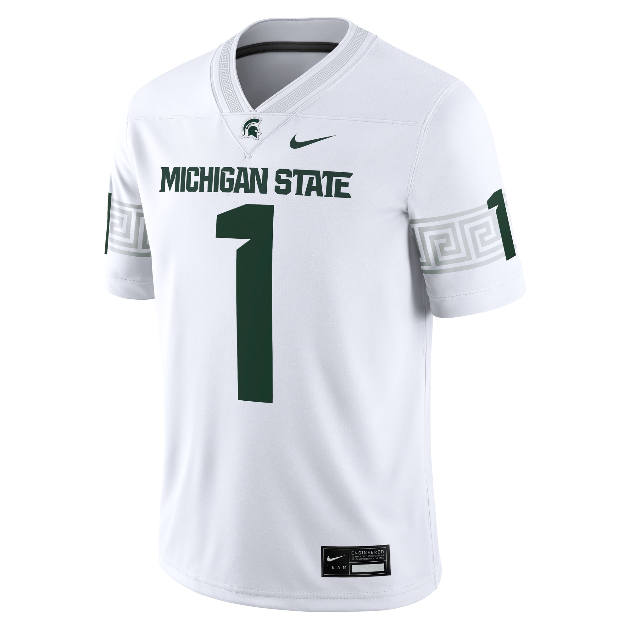 #1 Michigan State Spartans Jersey White - front view