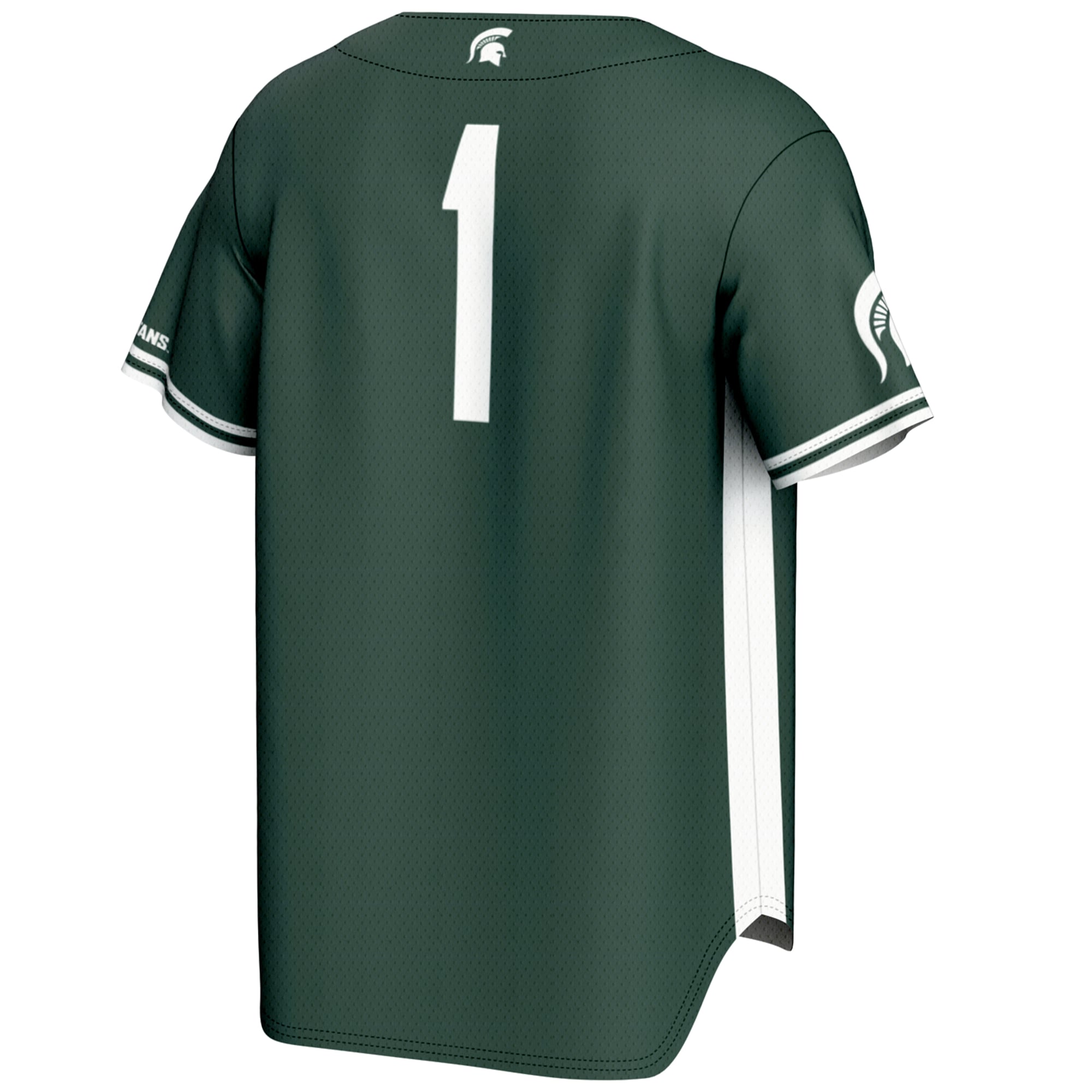 #1 Michigan State Spartans Lightweight Baseball Jersey Green - back view