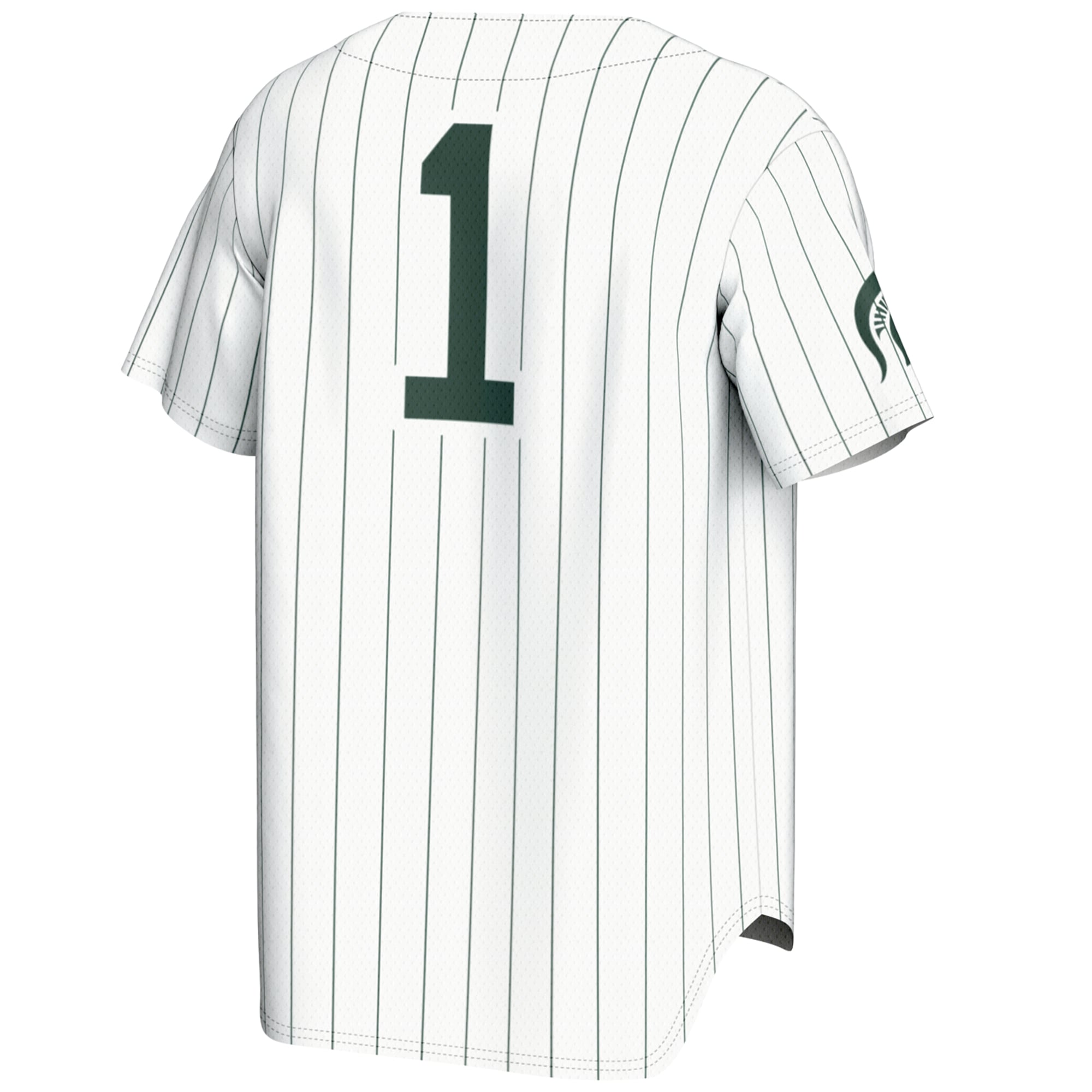 #1 Michigan State Spartans Lightweight Baseball Jersey White - back view
