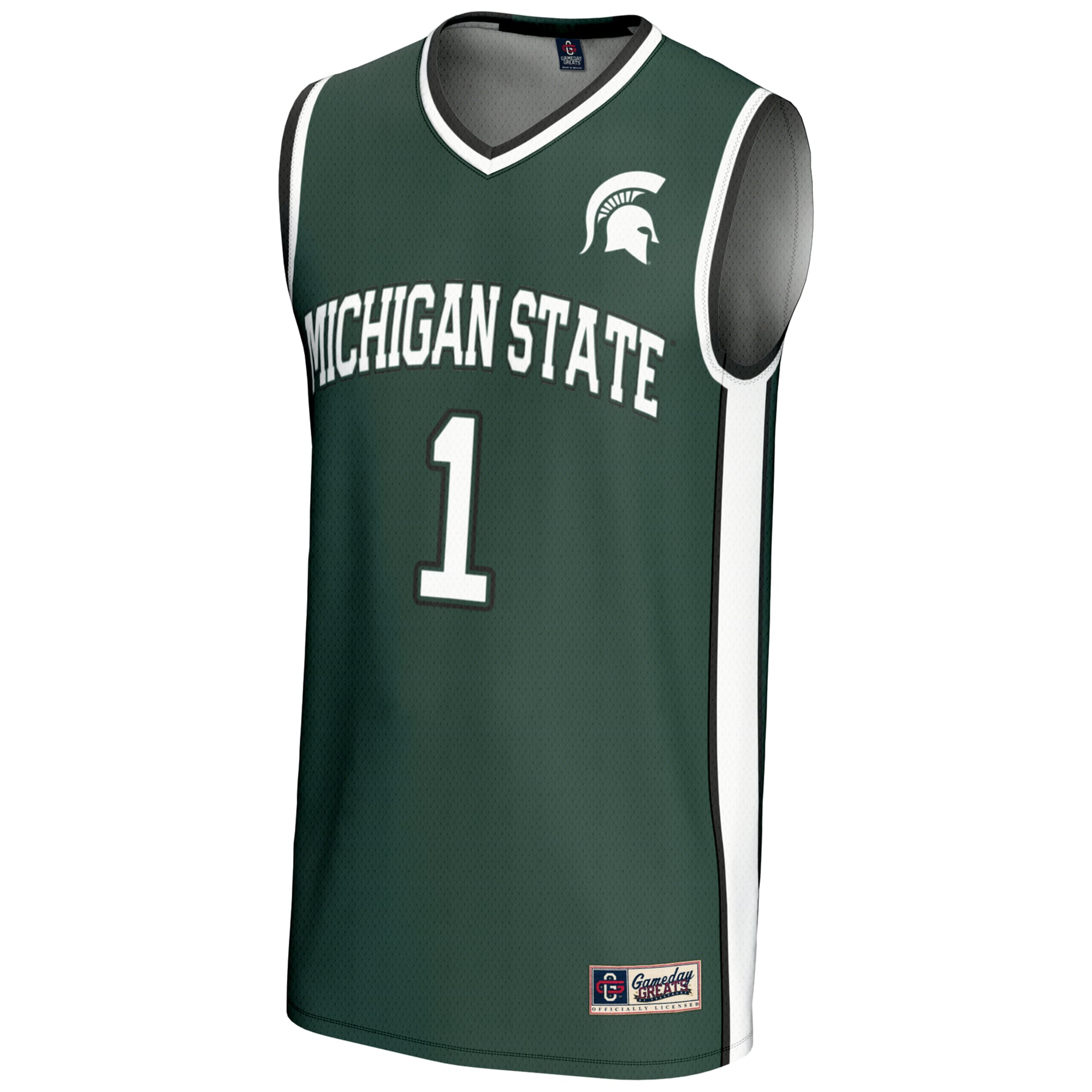 #1 Michigan State Spartans Lightweight Basketball Jersey Green - front view