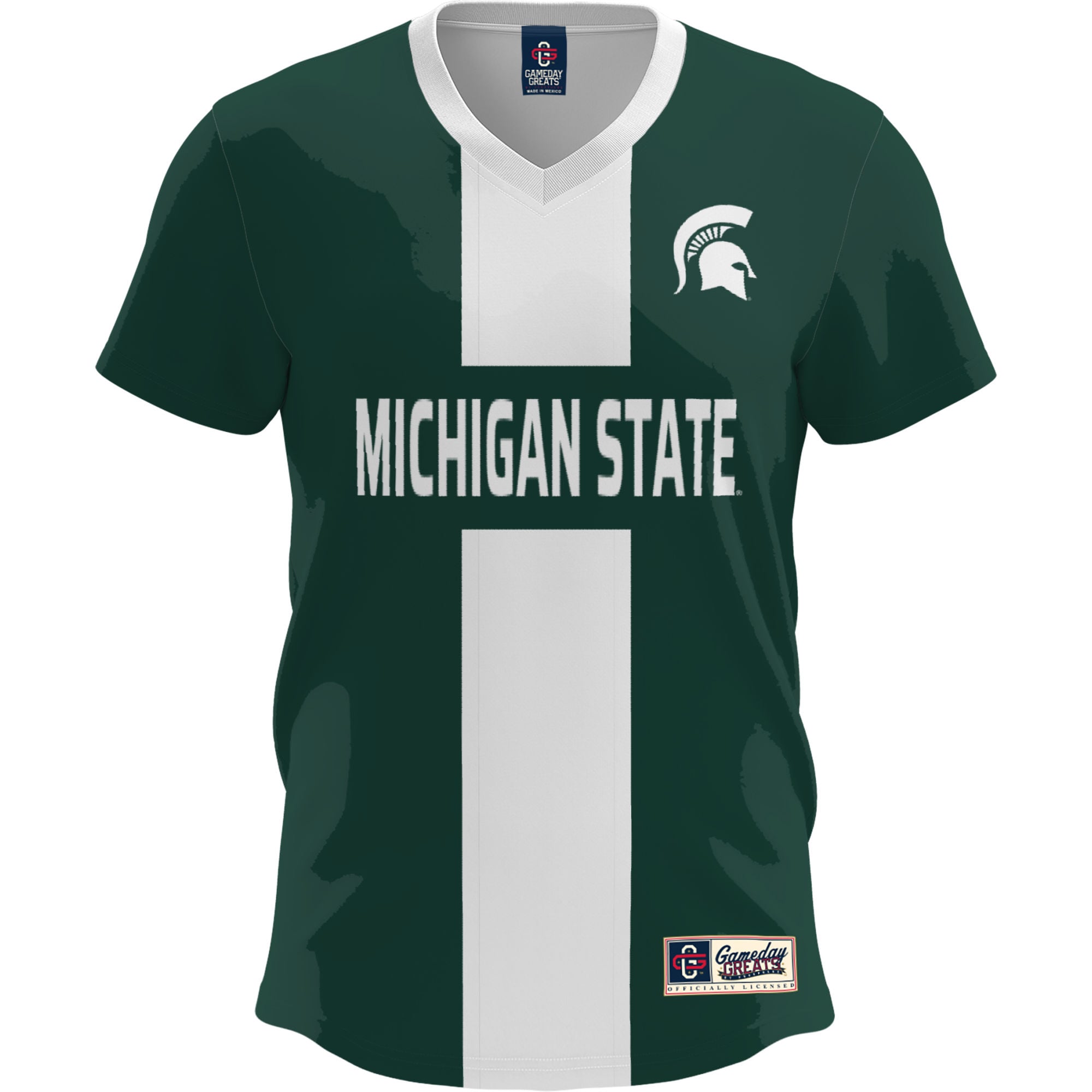 Michigan State Spartans Youth Lightweight Soccer Fashion Jersey Green - front view
