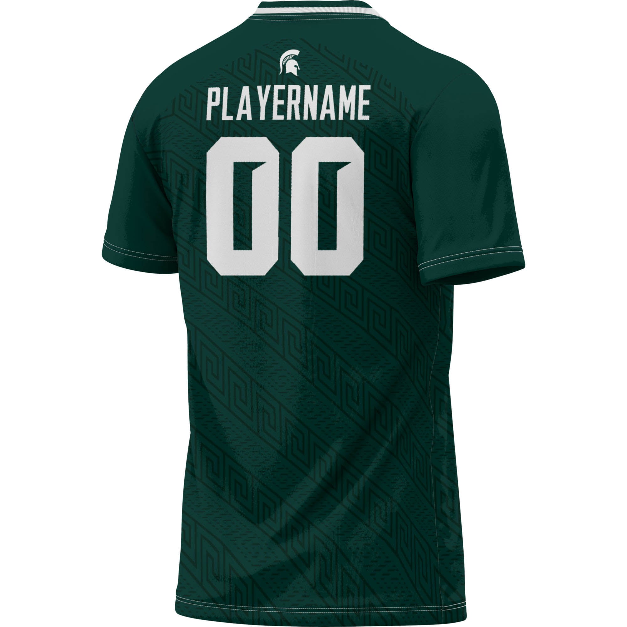 Michigan State Spartans Youth Lightweight Soccer Jersey Green - back view