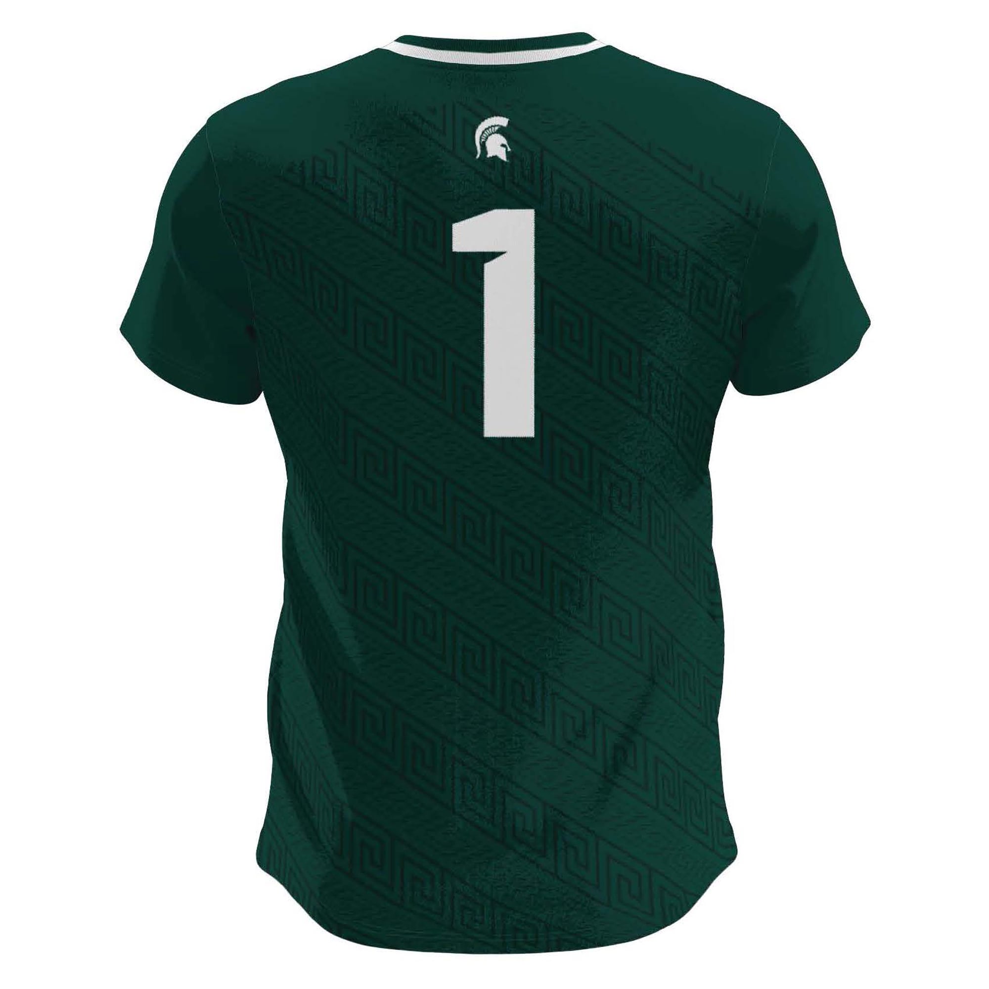 #1 Michigan State Spartans Lightweight Soccer Team Jersey Green - back view