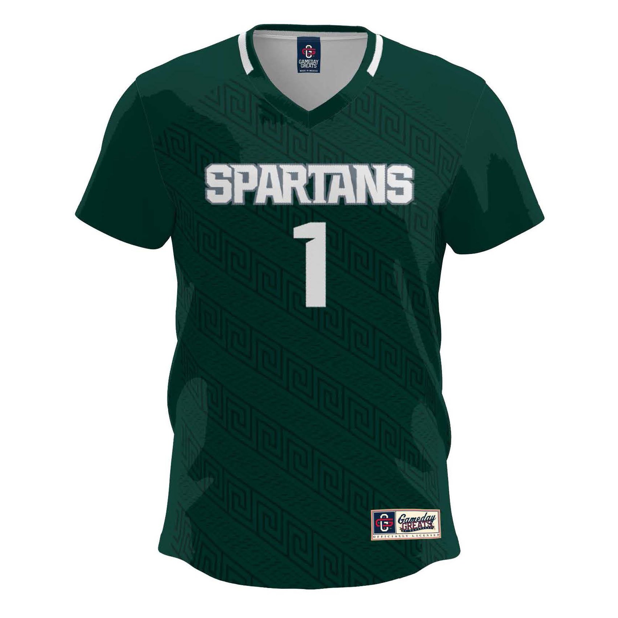 #1 Michigan State Spartans Lightweight Soccer Team Jersey Green - front view