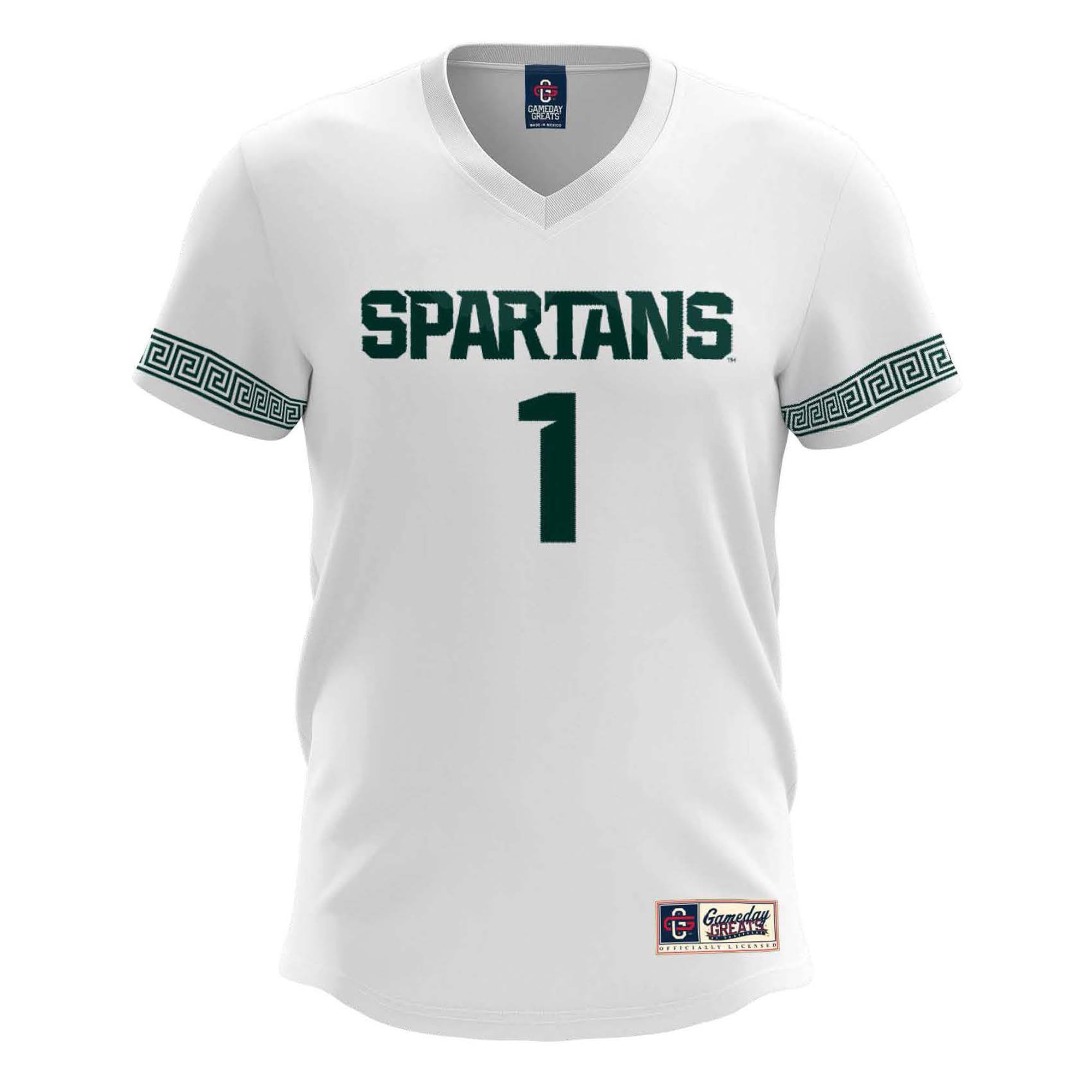 #1 Michigan State Spartans Lightweight Soccer Team Jersey White - front view