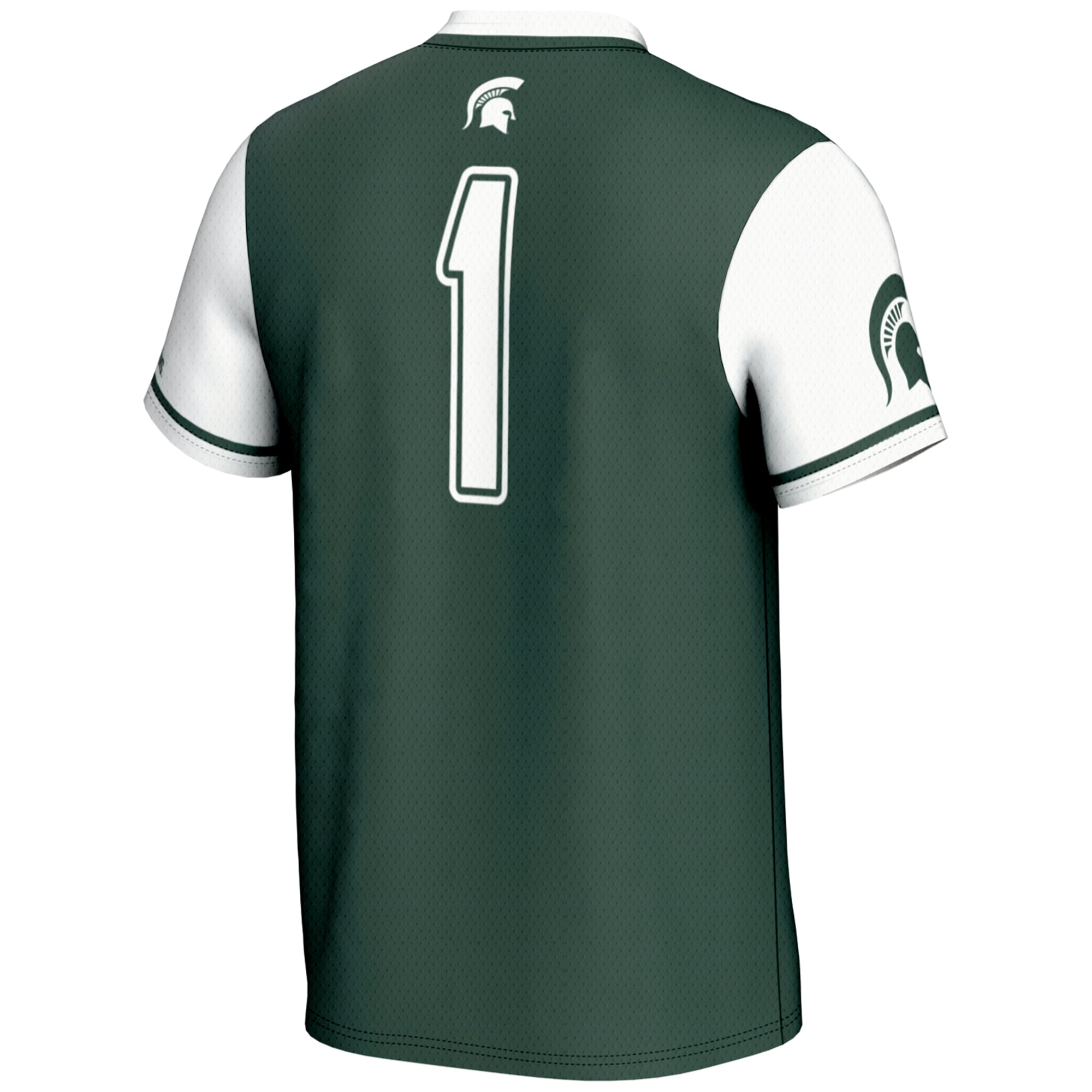 #1 Michigan State Spartans Lightweight Softball Jersey Green - back view