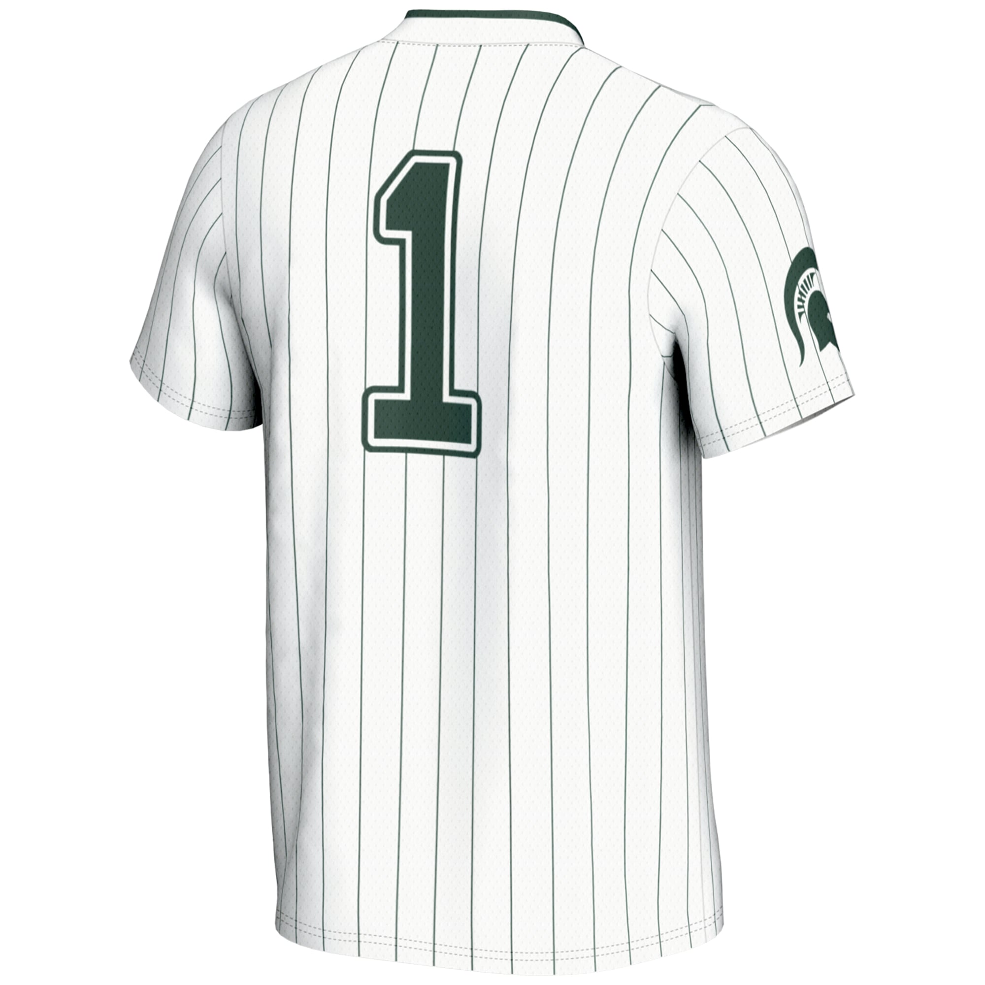 #1 Michigan State Spartans Lightweight Softball Jersey White - back view