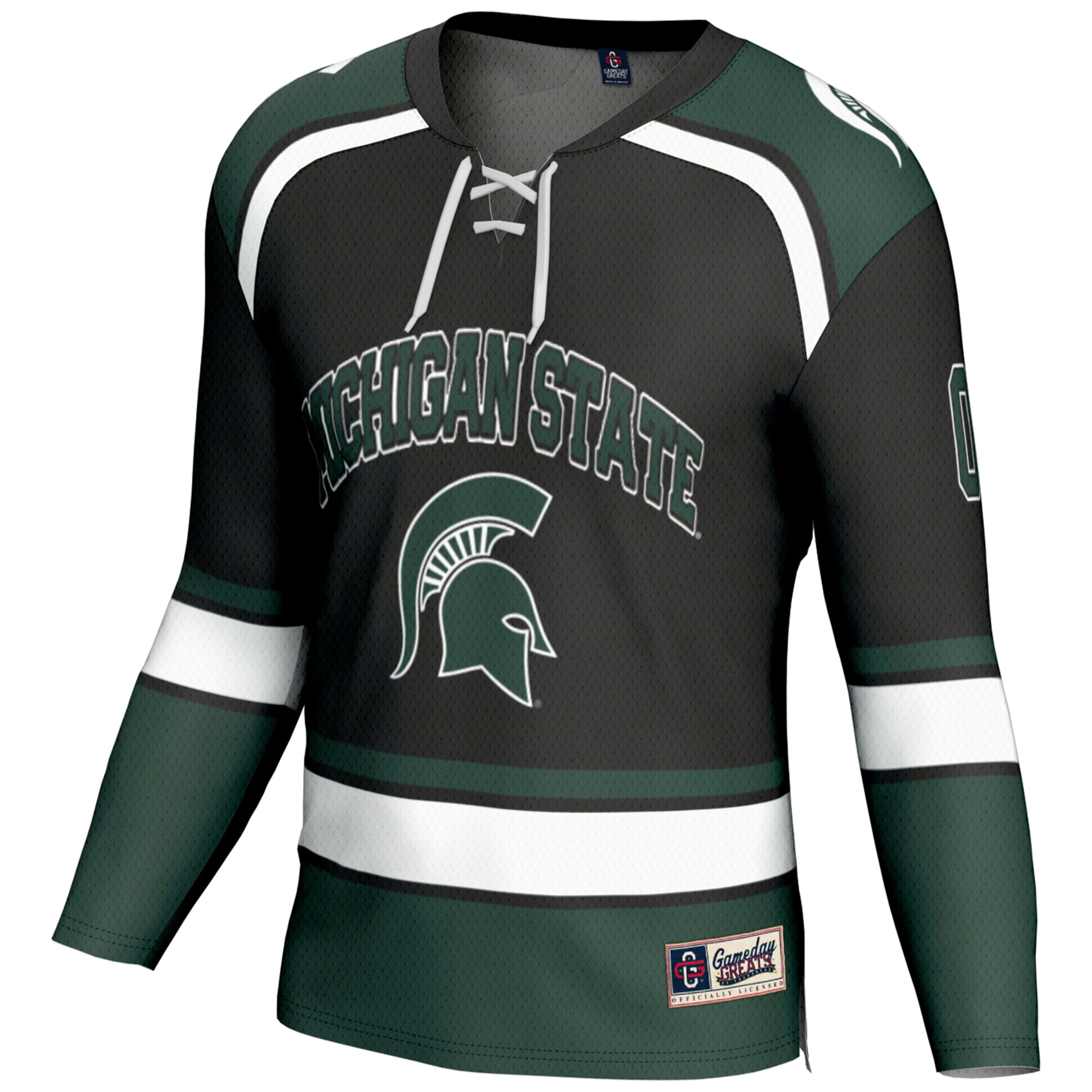 Michigan State Spartans Men's Ice Hockey Jersey Black - front view