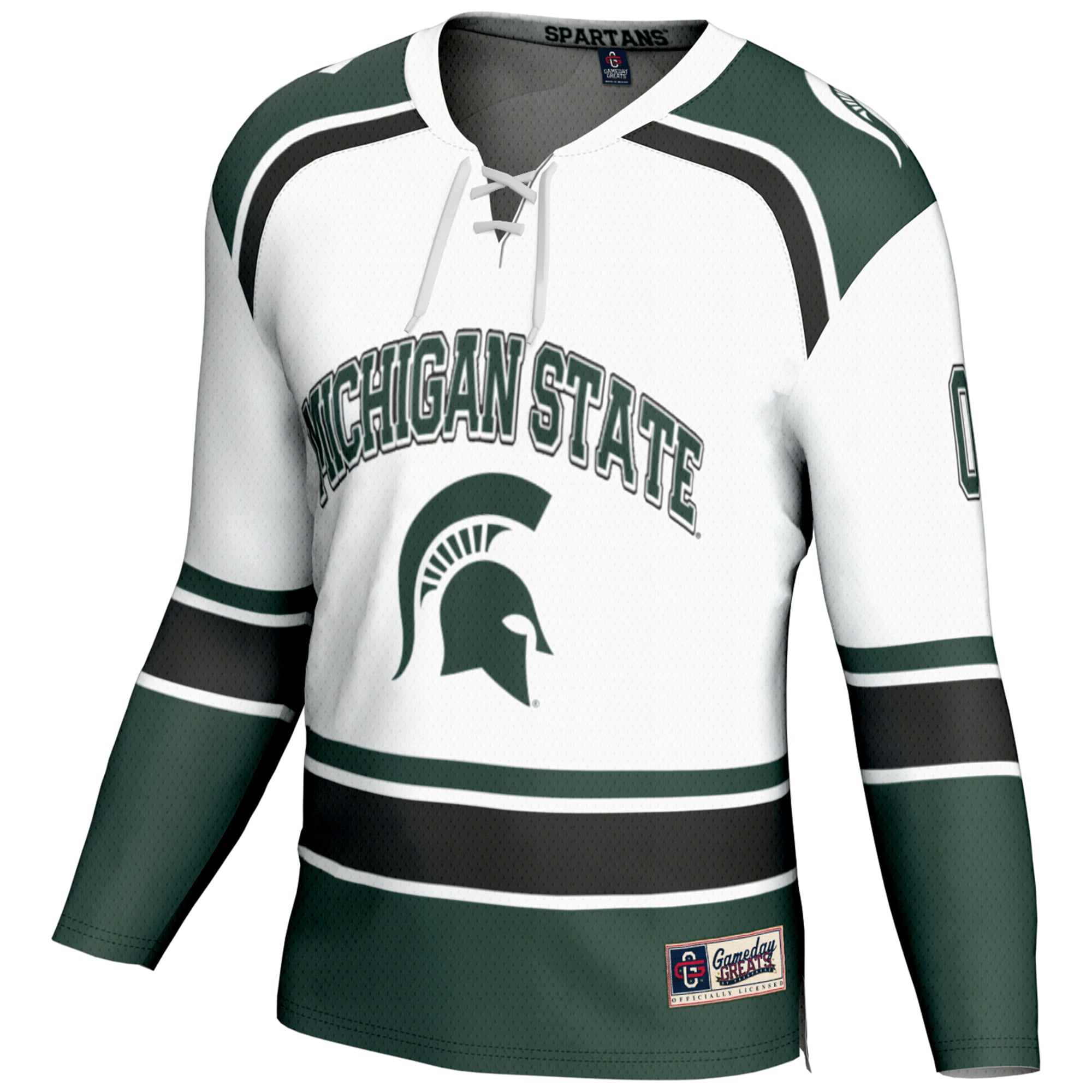 Michigan State Spartans Men's Ice Hockey Jersey White - front view
