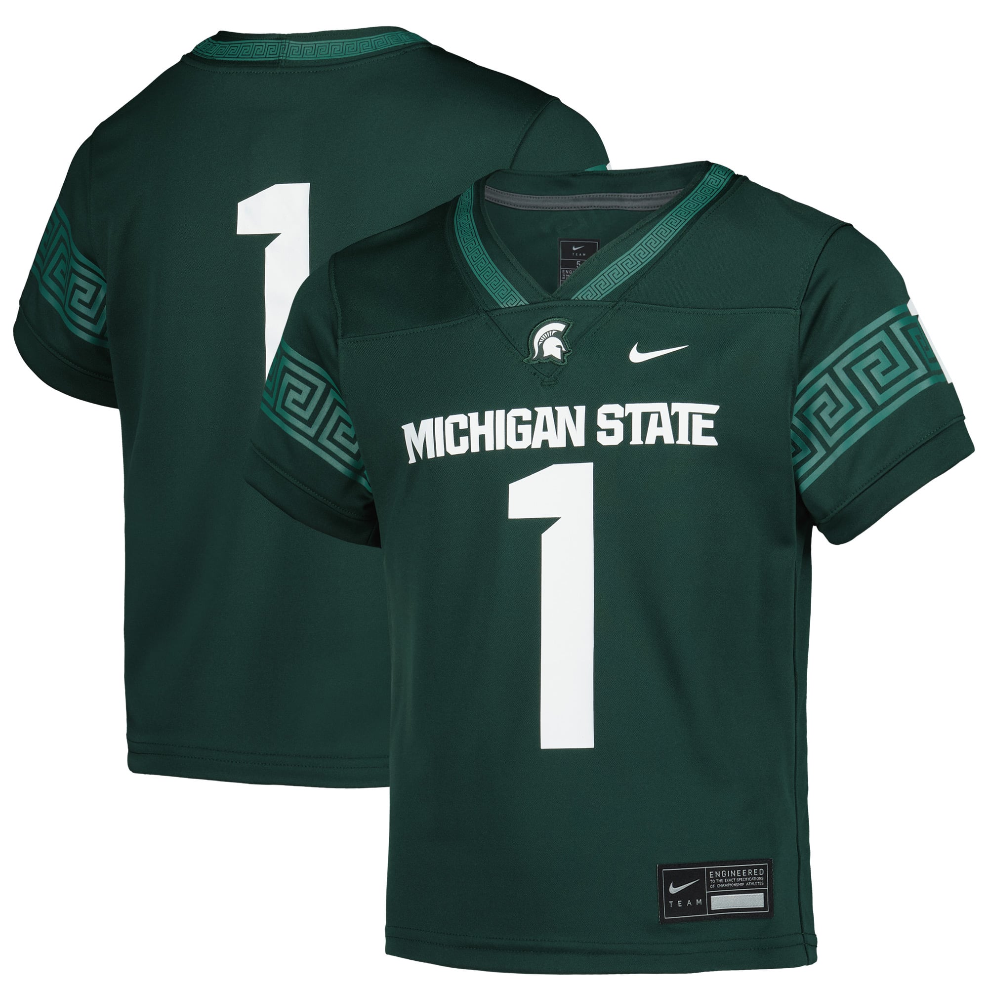 #1 Michigan State Spartans Preschool Jersey Green - front and back view