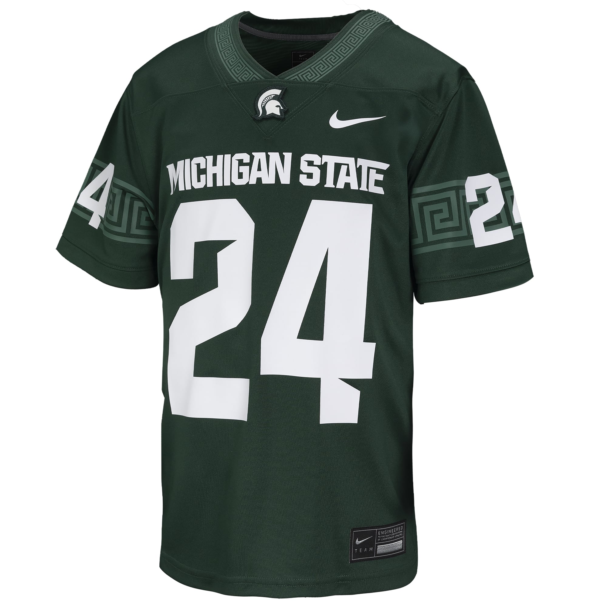 #24 Michigan State Spartans Toddler Football Jersey Green - front view