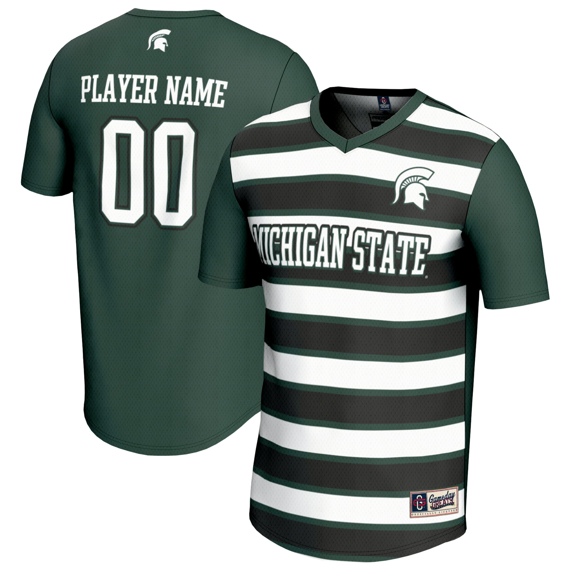 Michigan State Spartans Unisex Collegiate Women's Soccer Lightweight Fashion - front and back view