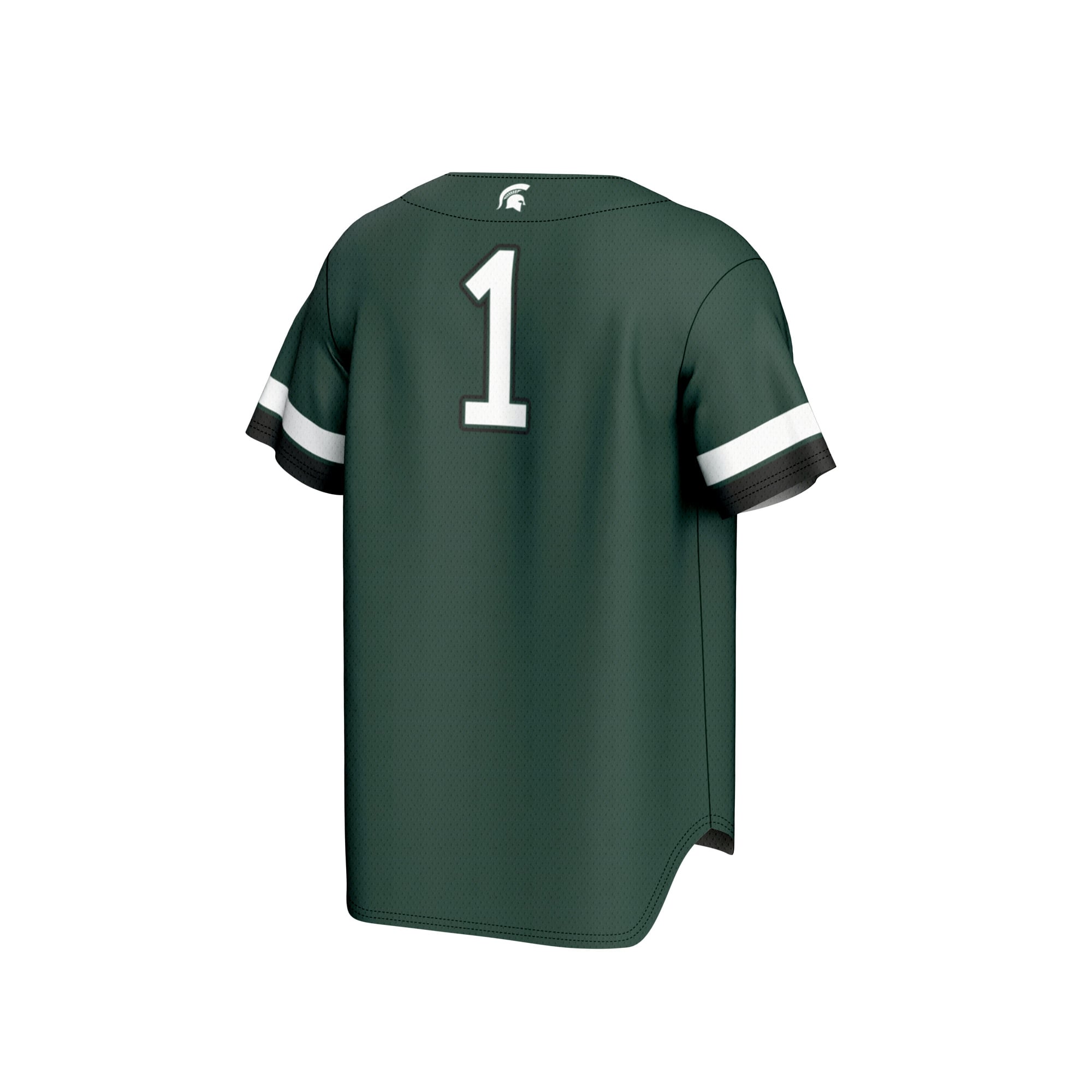 #1 Michigan State Spartans Unisex Lightweight Collegiate Baseball Fashion Jersey Green - back view